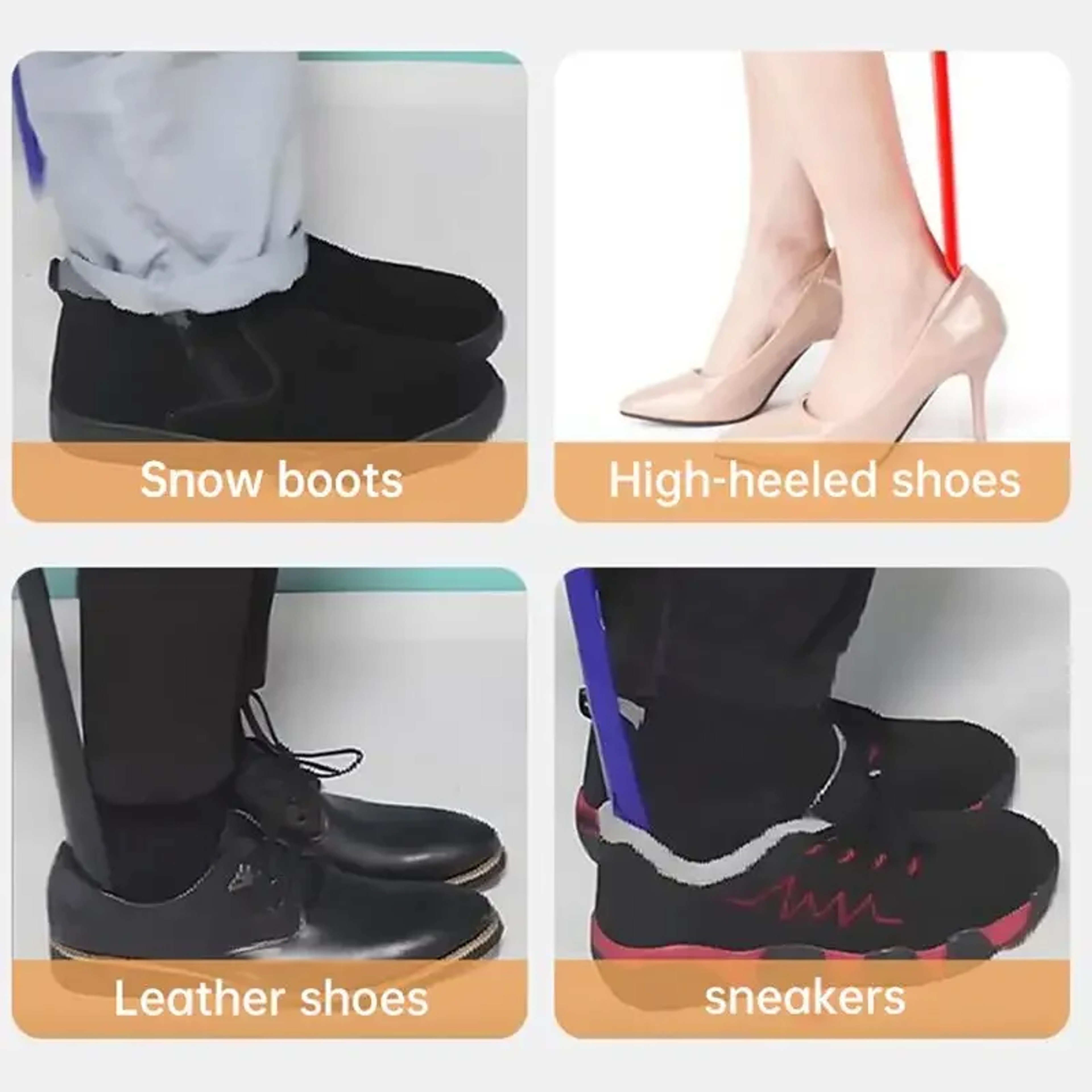 Extra Long Flexible Shoe Horns for Easy Footwear Perfect Shoe Assistants for Pregnant Women – view 3