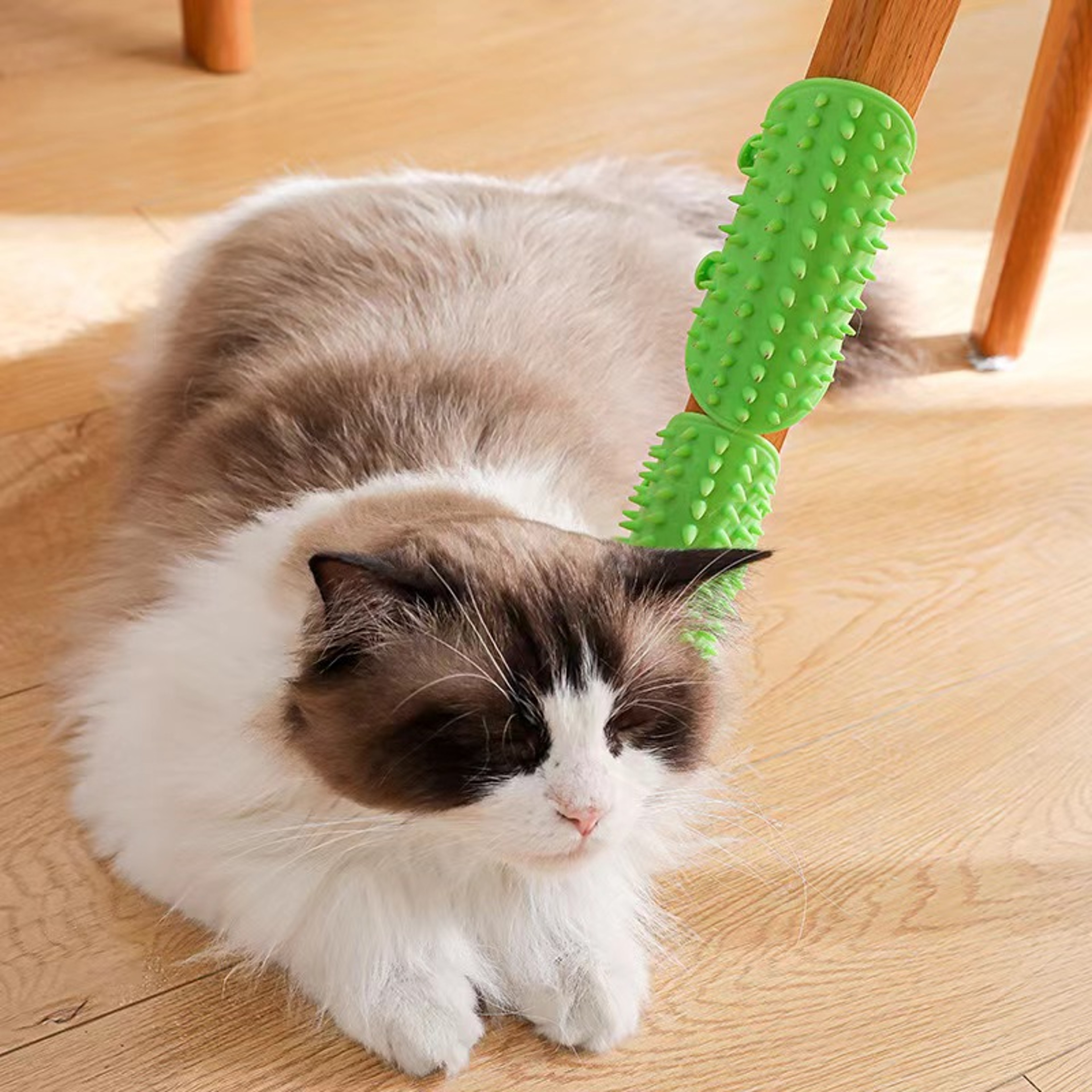 Self-Cleaning Pet Cat Hair Removal Massage Comb Corner Scratcher for Cats Kittens – view 2