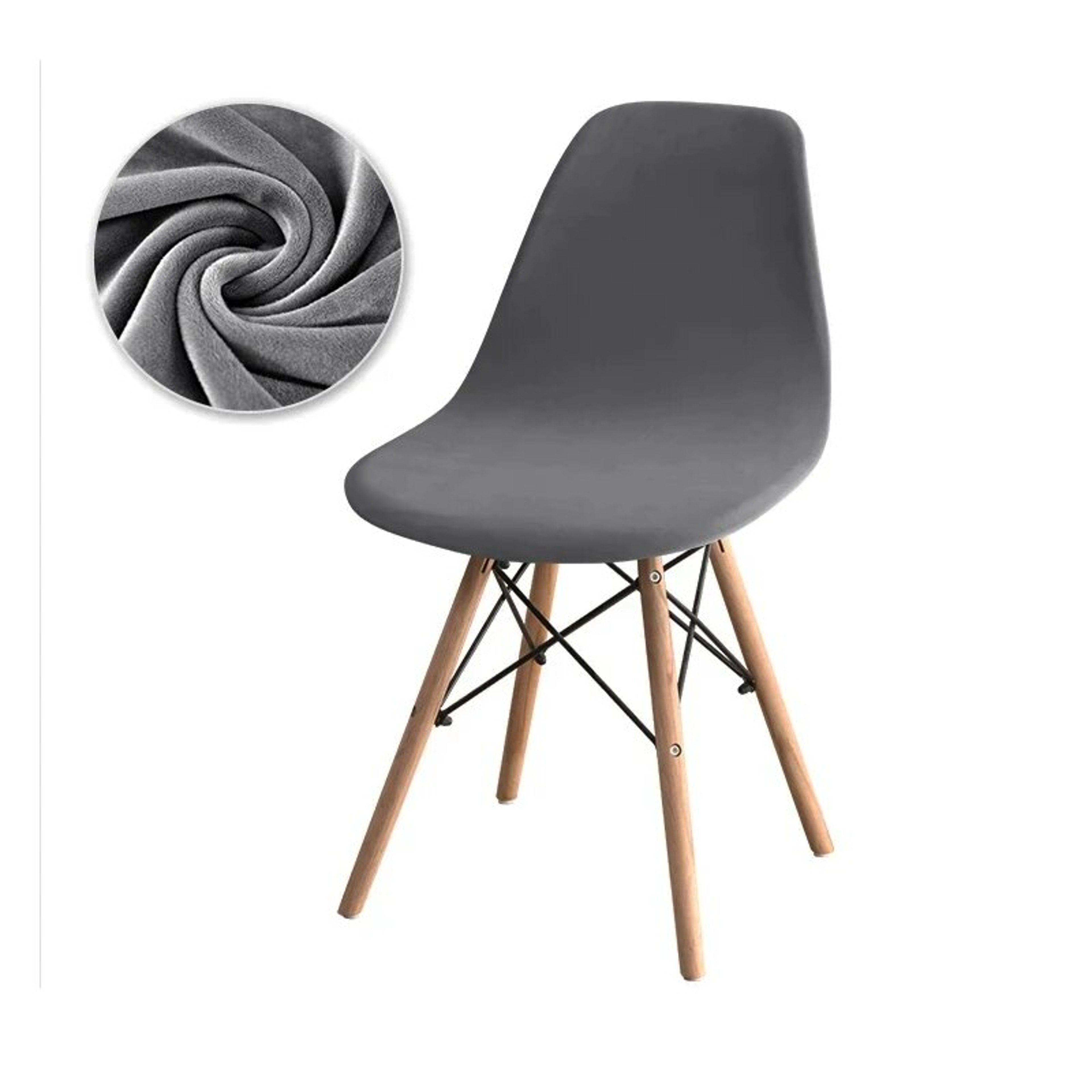 Velvet Stretch Armless Chair Cover Solid Color, Elastic Dining Seat Cover for Home, Hotel, Party, Banquet, Wedding – view 10