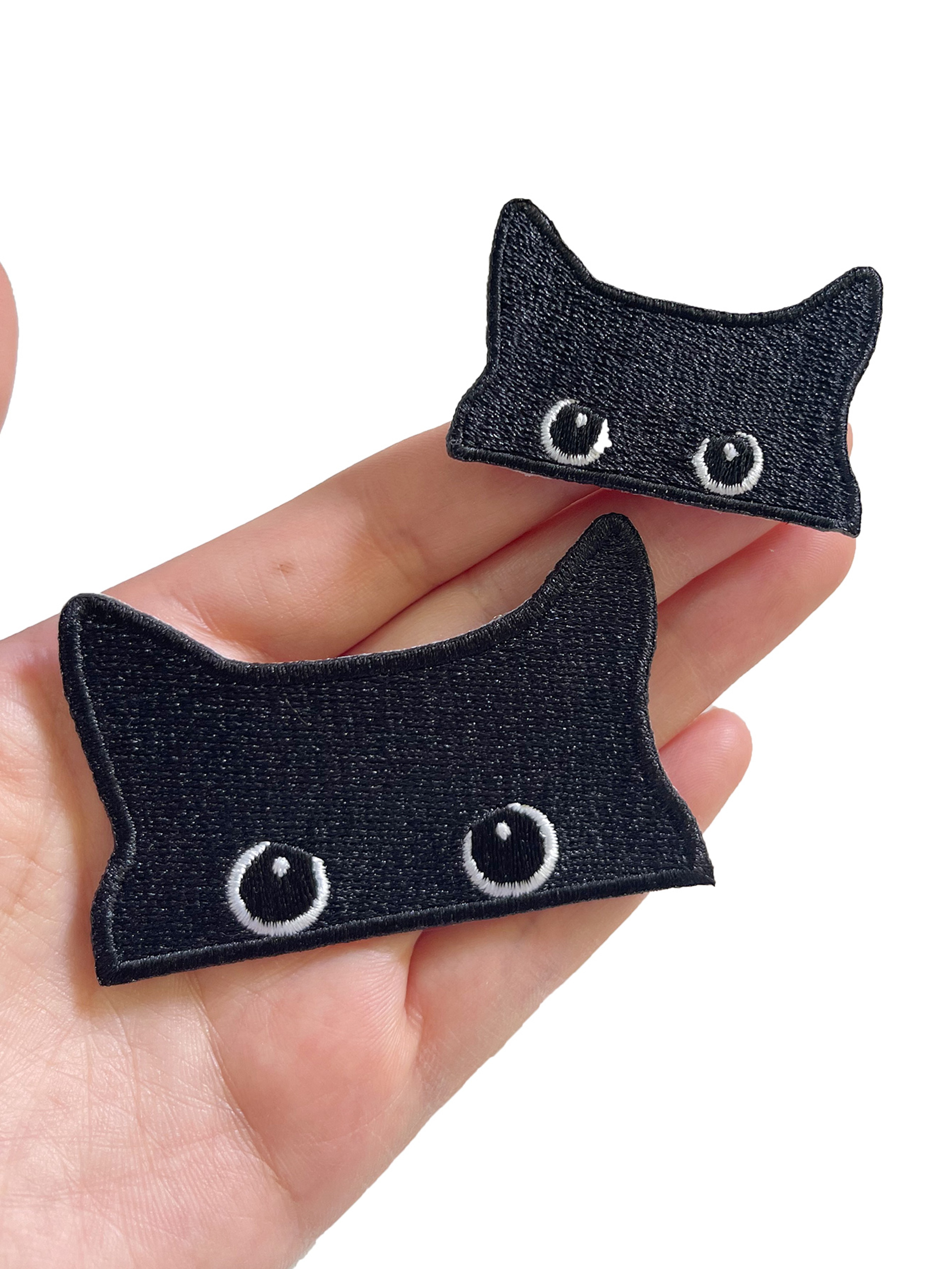 Cute Black Cat Embroidered Iron On Patch for Jackets, Jeans and Bags – view 1