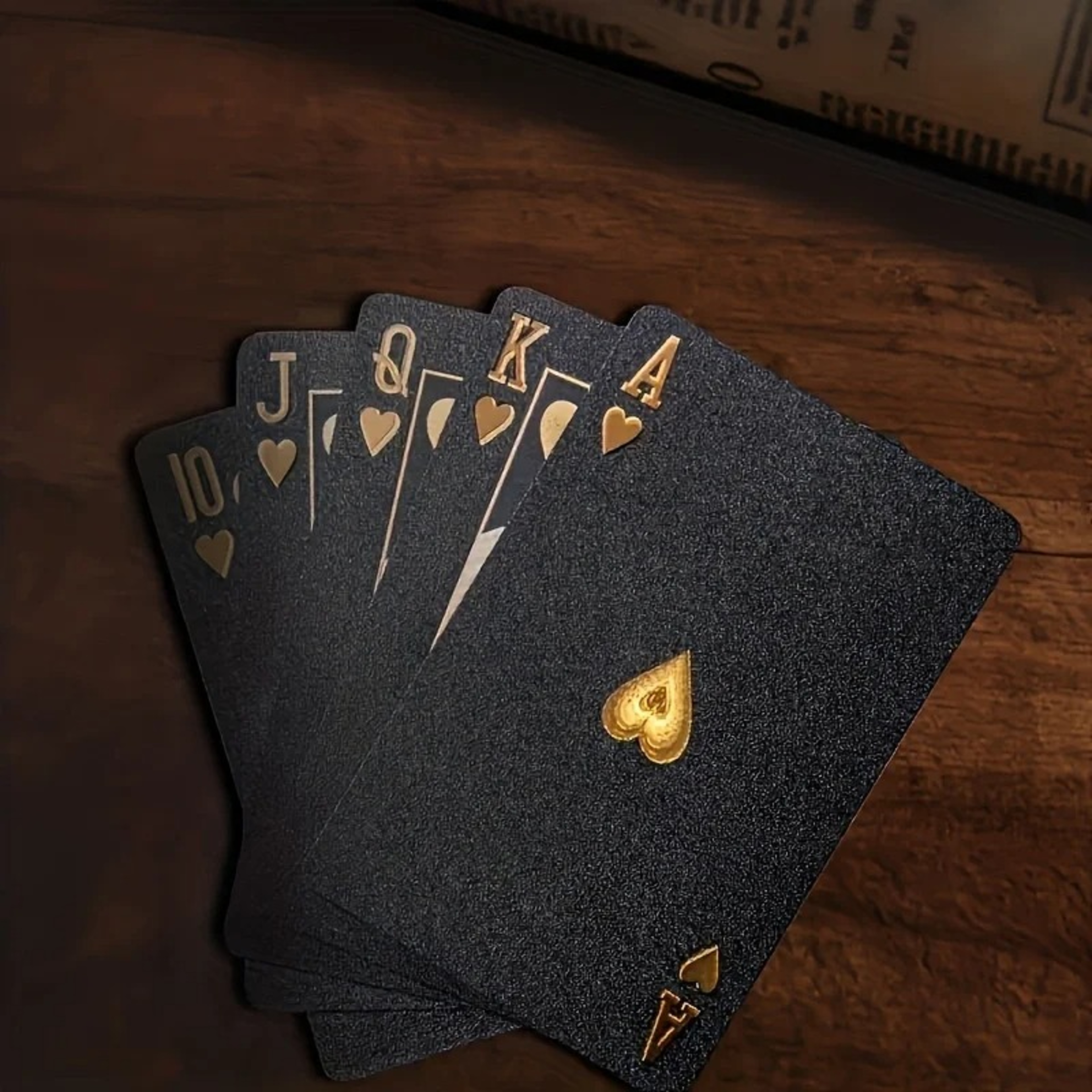 Cool Black Gold Waterproof Playing Cards Christmas, Halloween, and Thanksgiving Game Gift – view 1