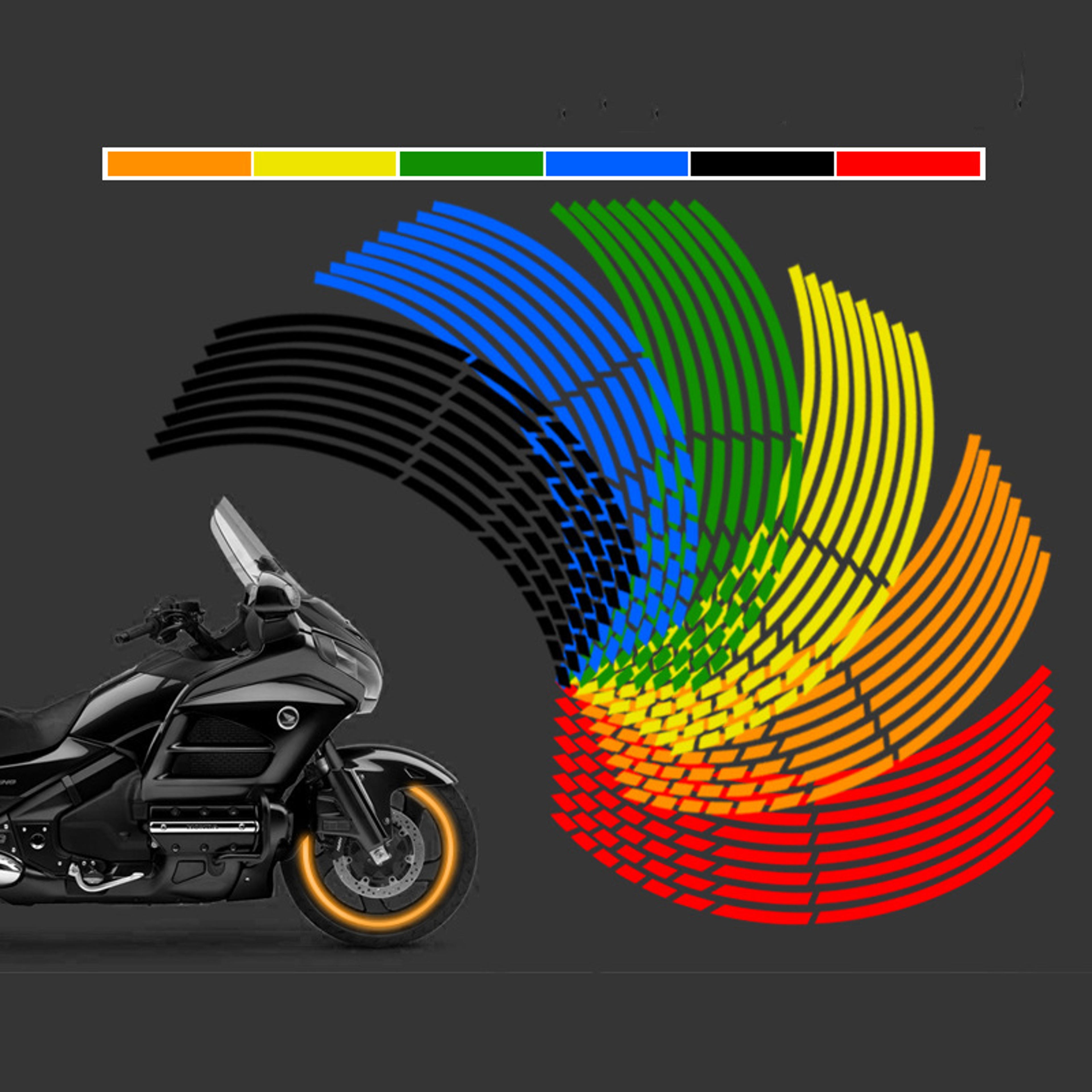 Reflective Motorcycle Tire Rim Tape Strips Durable, Easy-to-Apply Wheel Stickers for Bikes Cars – view 6