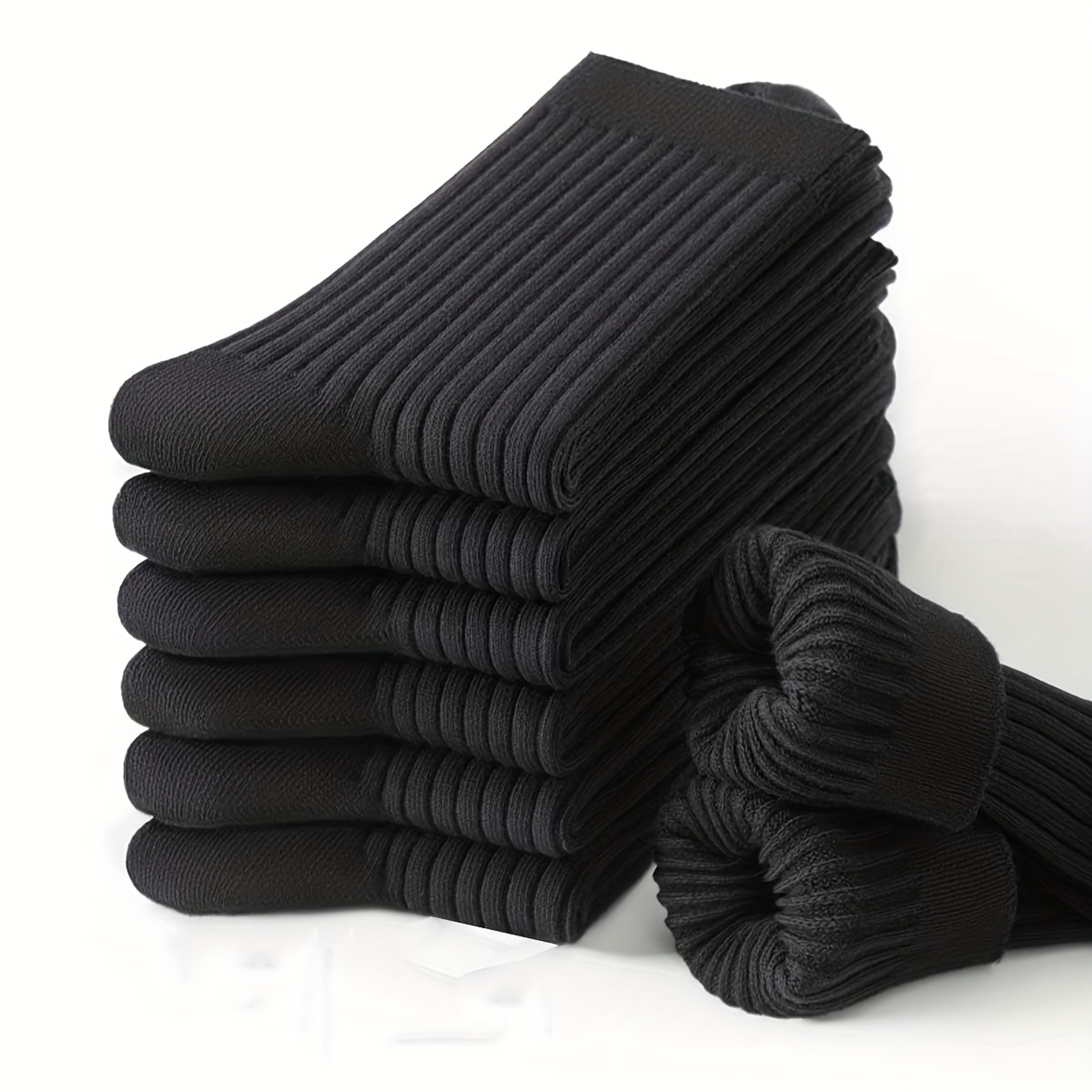 Mens Breathable Mid-Calf Socks Versatile Black Socks for All Seasons – view 1