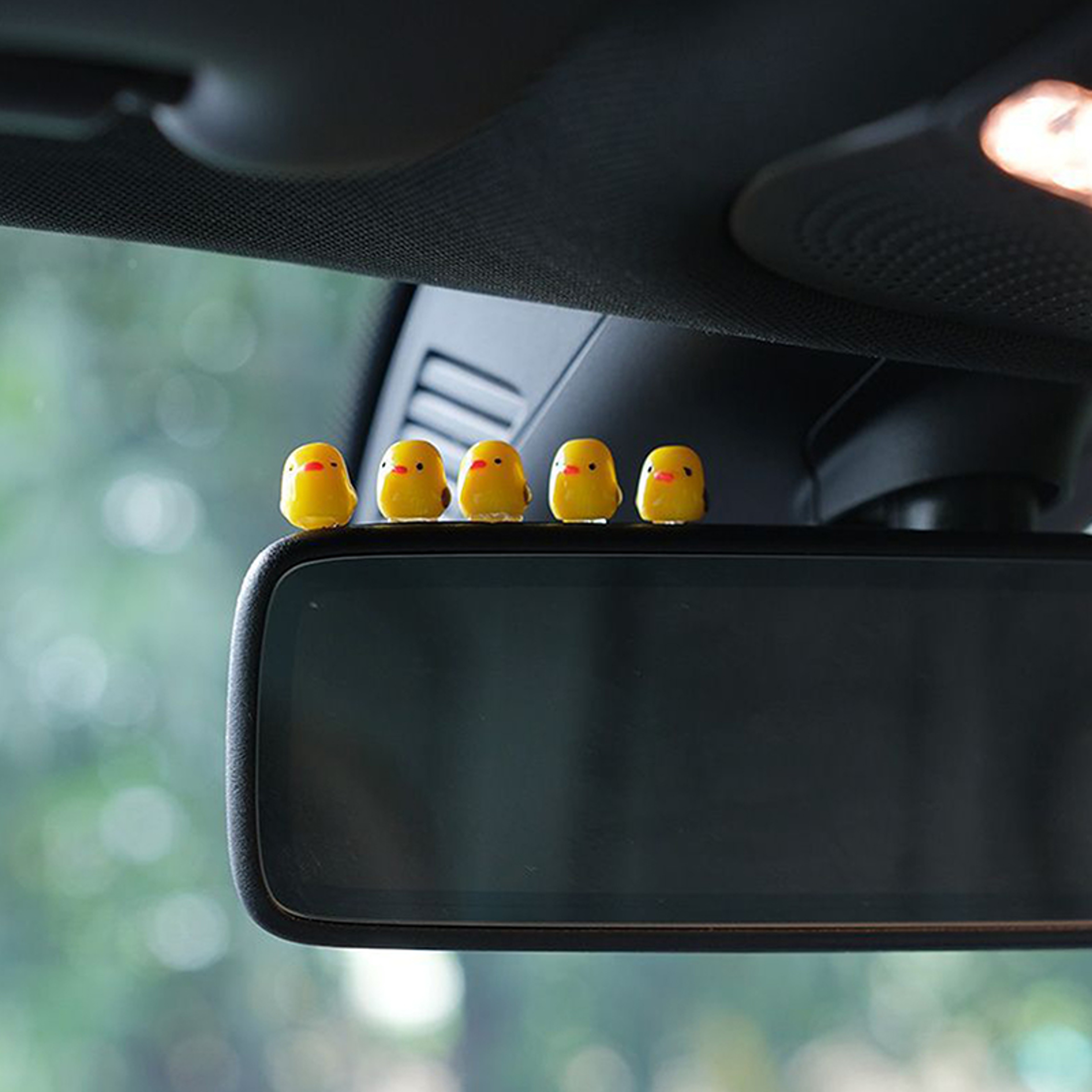 Cute Mini Ducks Rearview Mirror Ornament Charming Car Interior Decoration for Women and Men – view 1