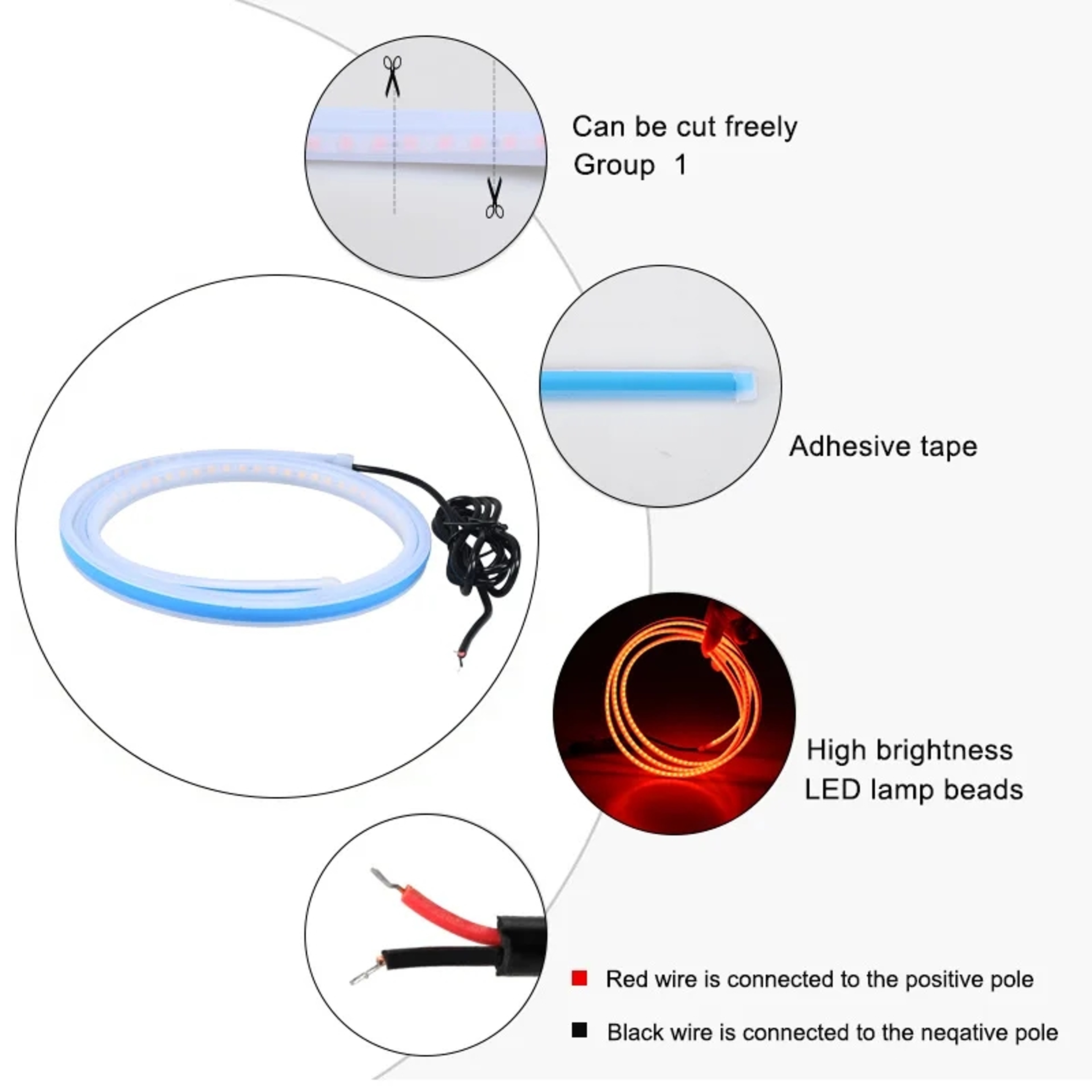 LED Car Hood Decorative Lights, DRL Ambient Guide Lamp for Auto Engine – view 6