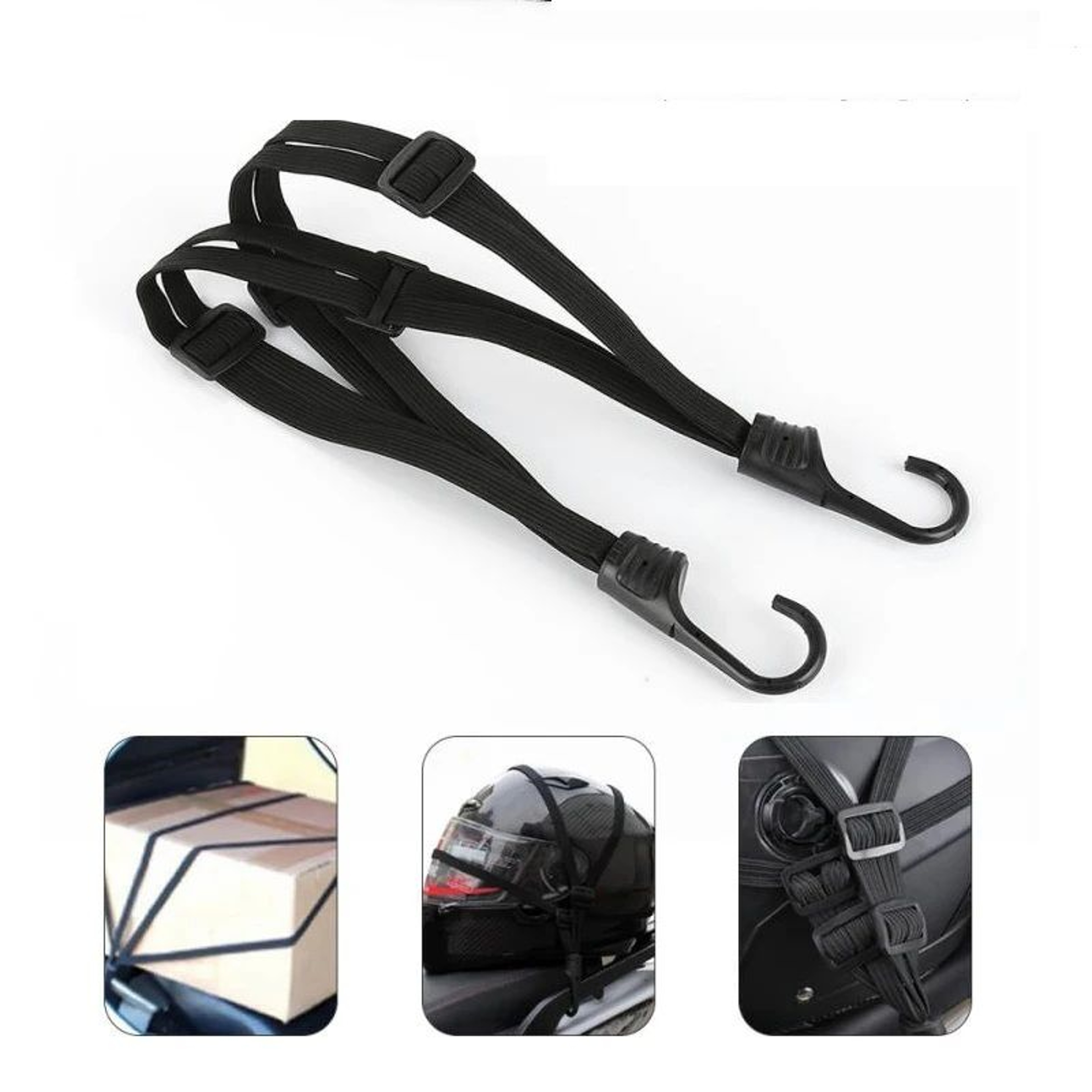 Motorcycle Elastic Helmet Fixing Strap Rope Adjustable Helmet Secure Tie 0