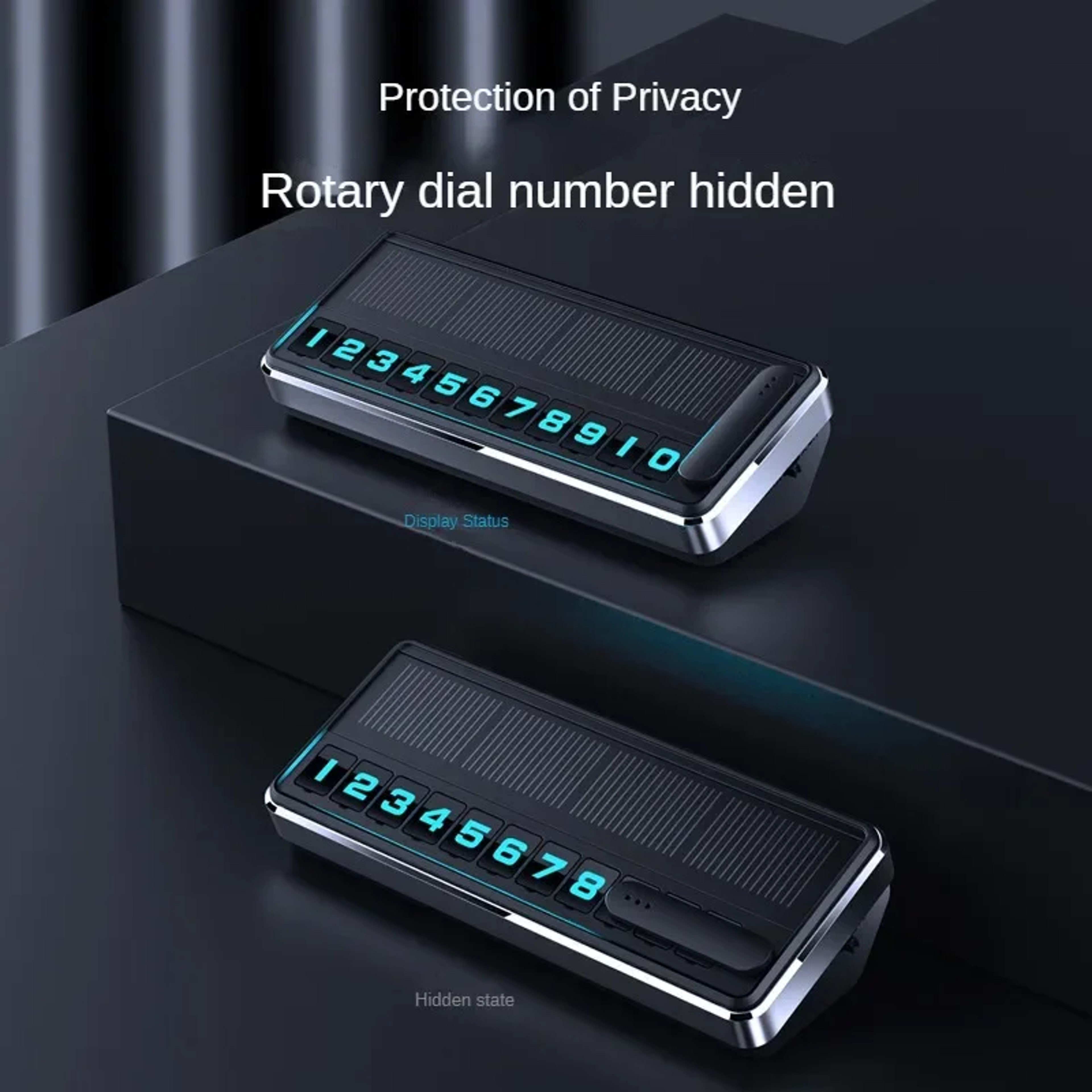 Solar-Powered Car Parking Number Plate LED Lighting Temporary Parking Card for Cars – view 3