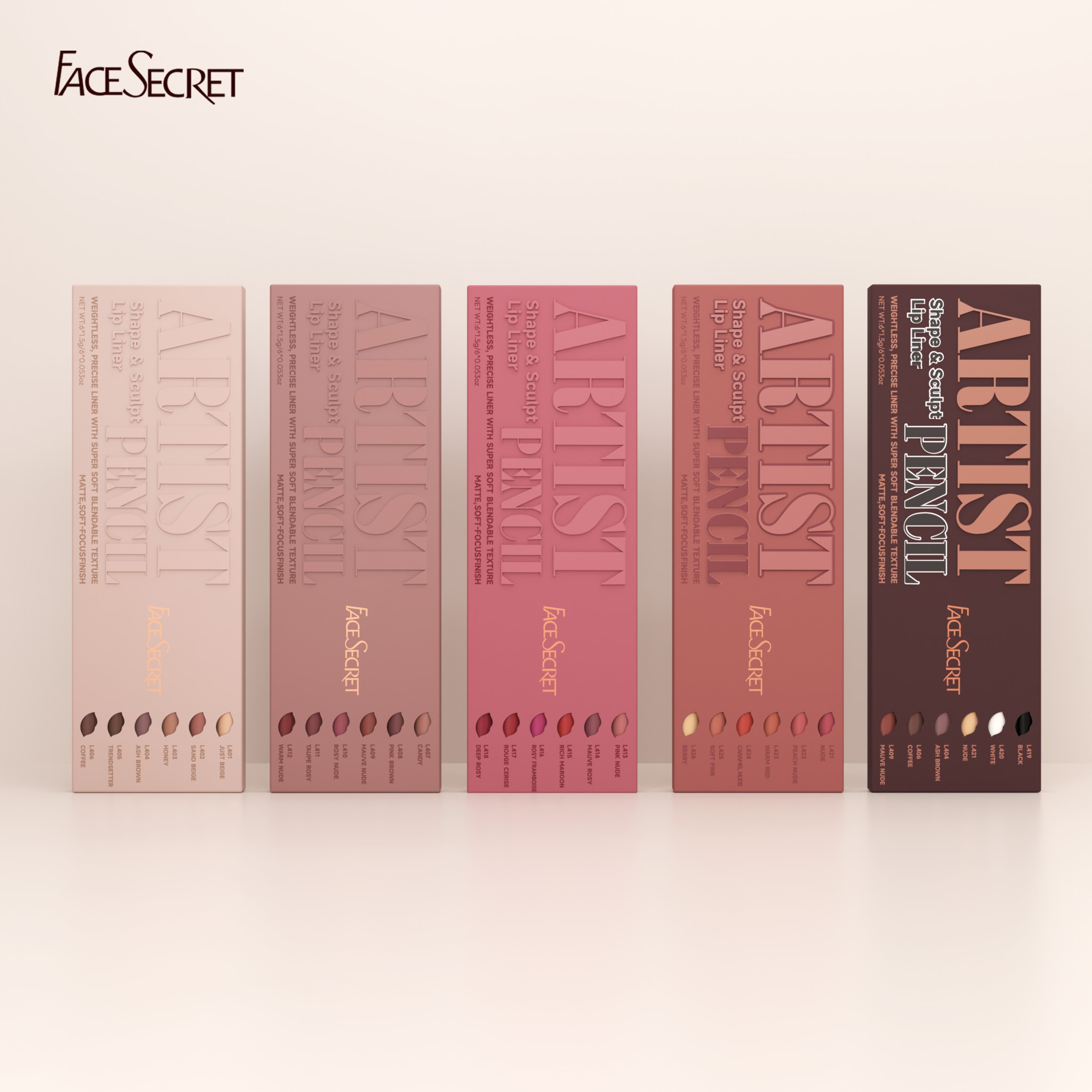 Face Secret Artist Shape Sculpt Lip Liner Set Weightless, Precise, Soft Matte Finish – view 6