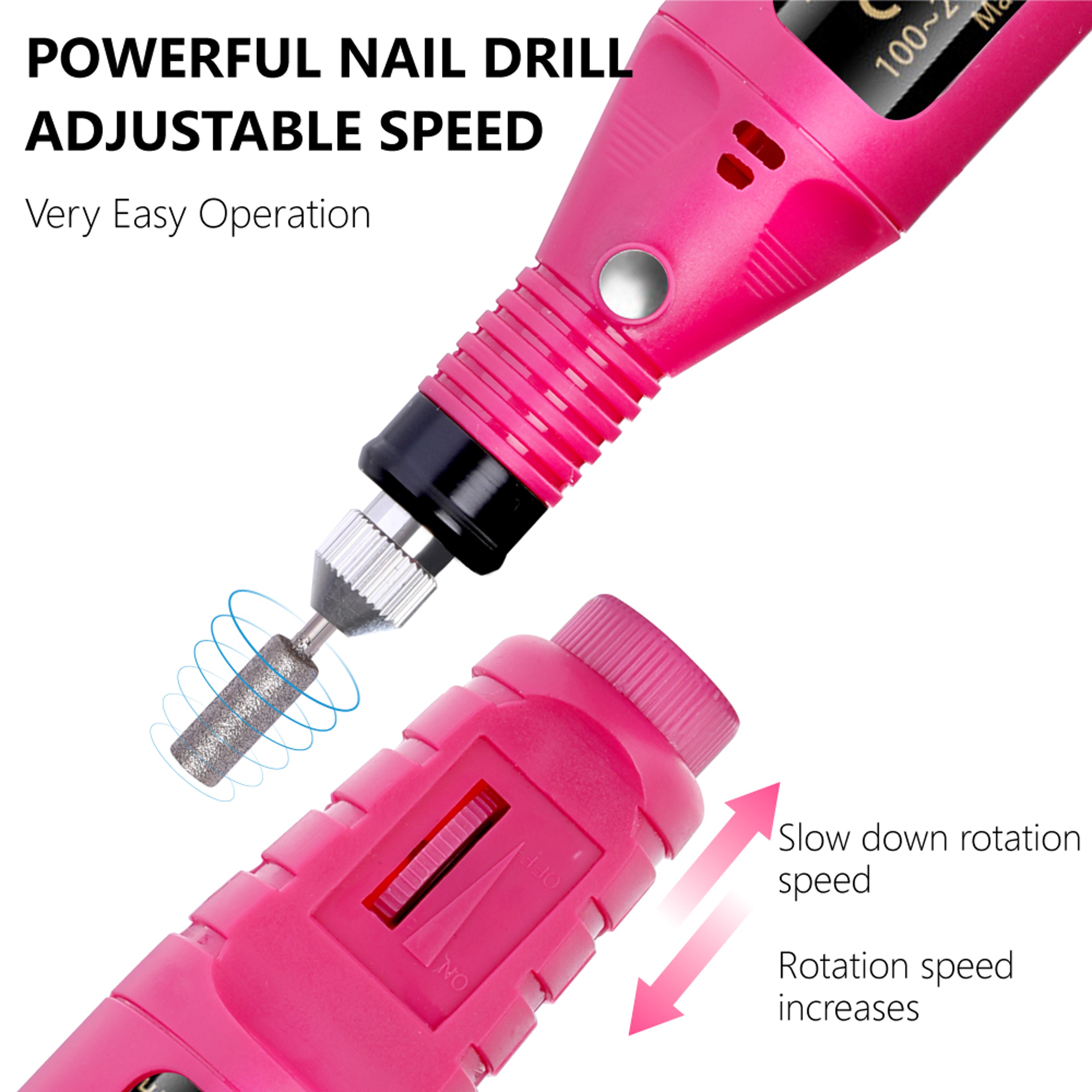 Electric Nail Drill Set for Manicures Pedicures Gel Polish Remover Nail Sander with Powerful Functions – view 3