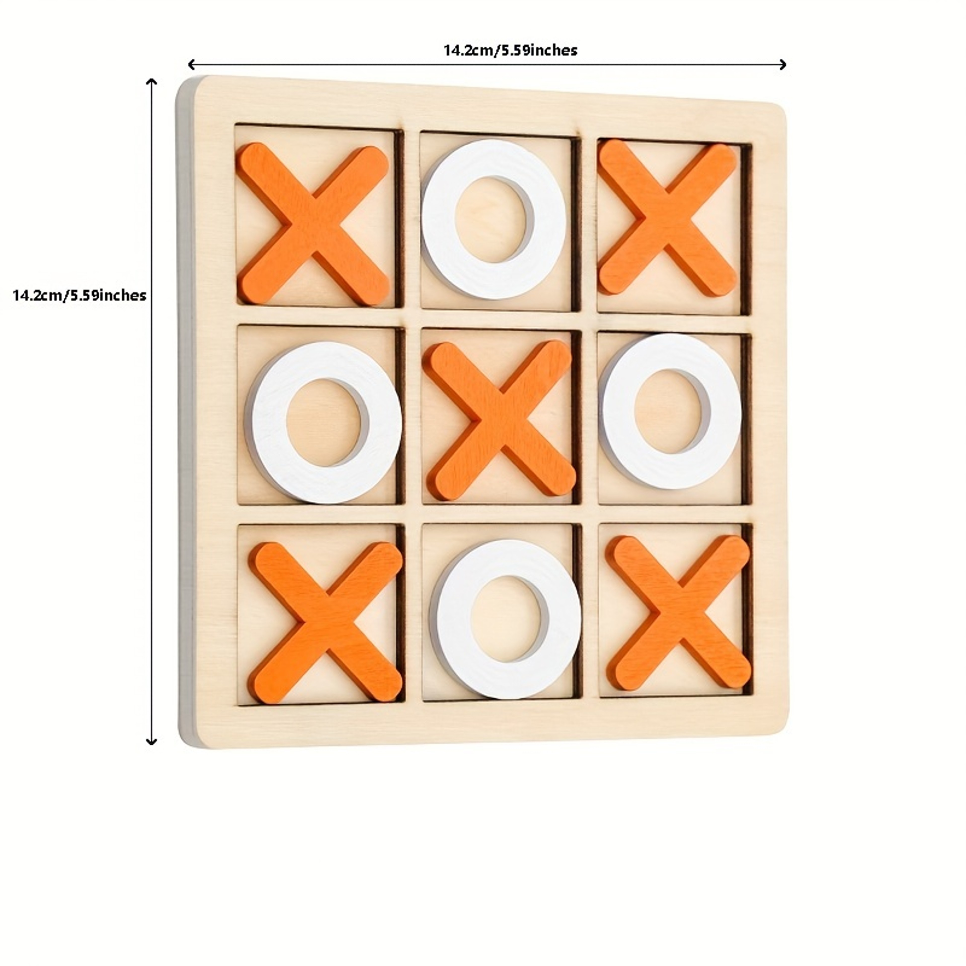 Premium Wooden Tic Tac Toe Board Game Classic Family Game Night Portable Travel Game for Kids and Adults – view 2