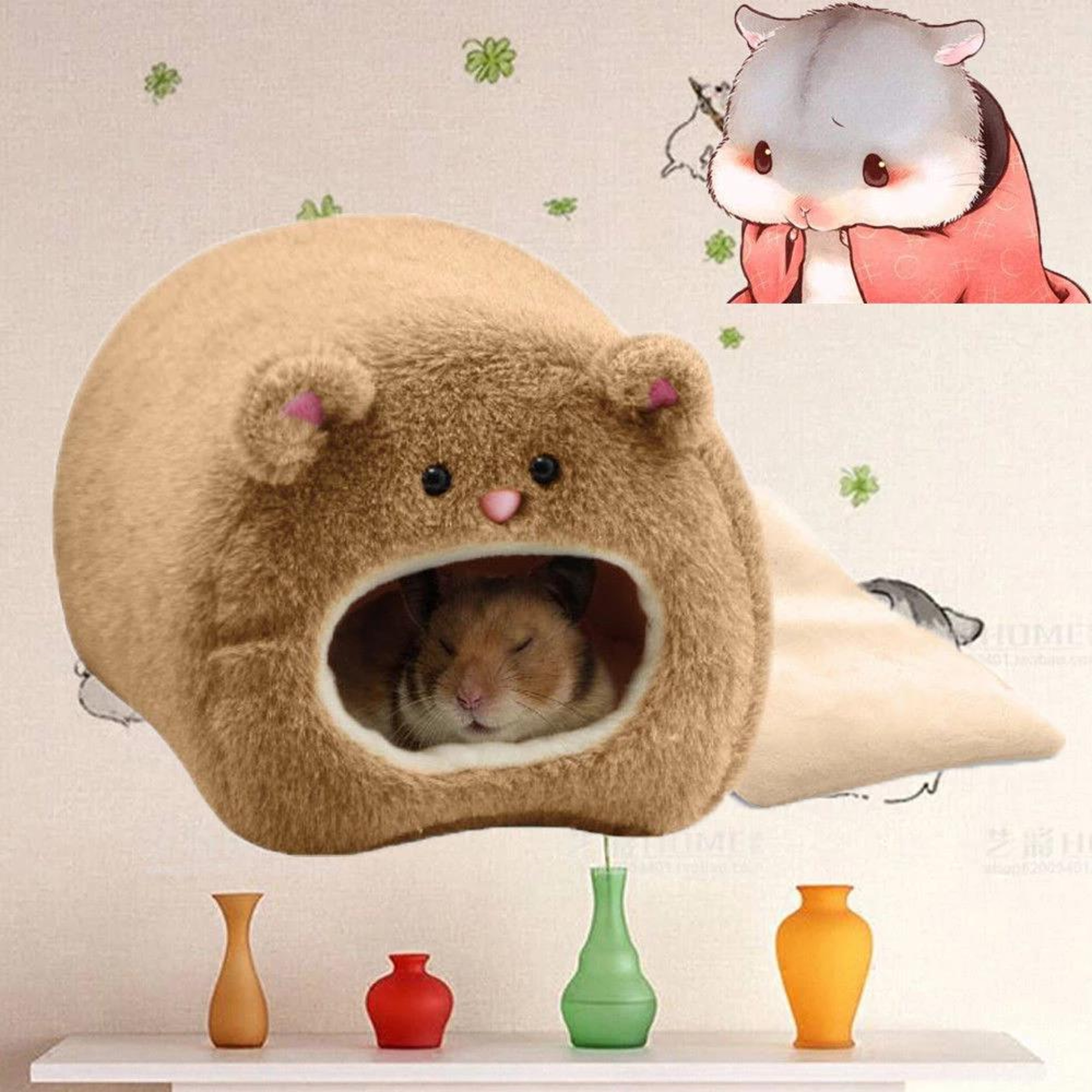 Cozy Plush Hamster Bed Small Pet Hammock Warm Hanging Nest for Cage Comfort – view 3