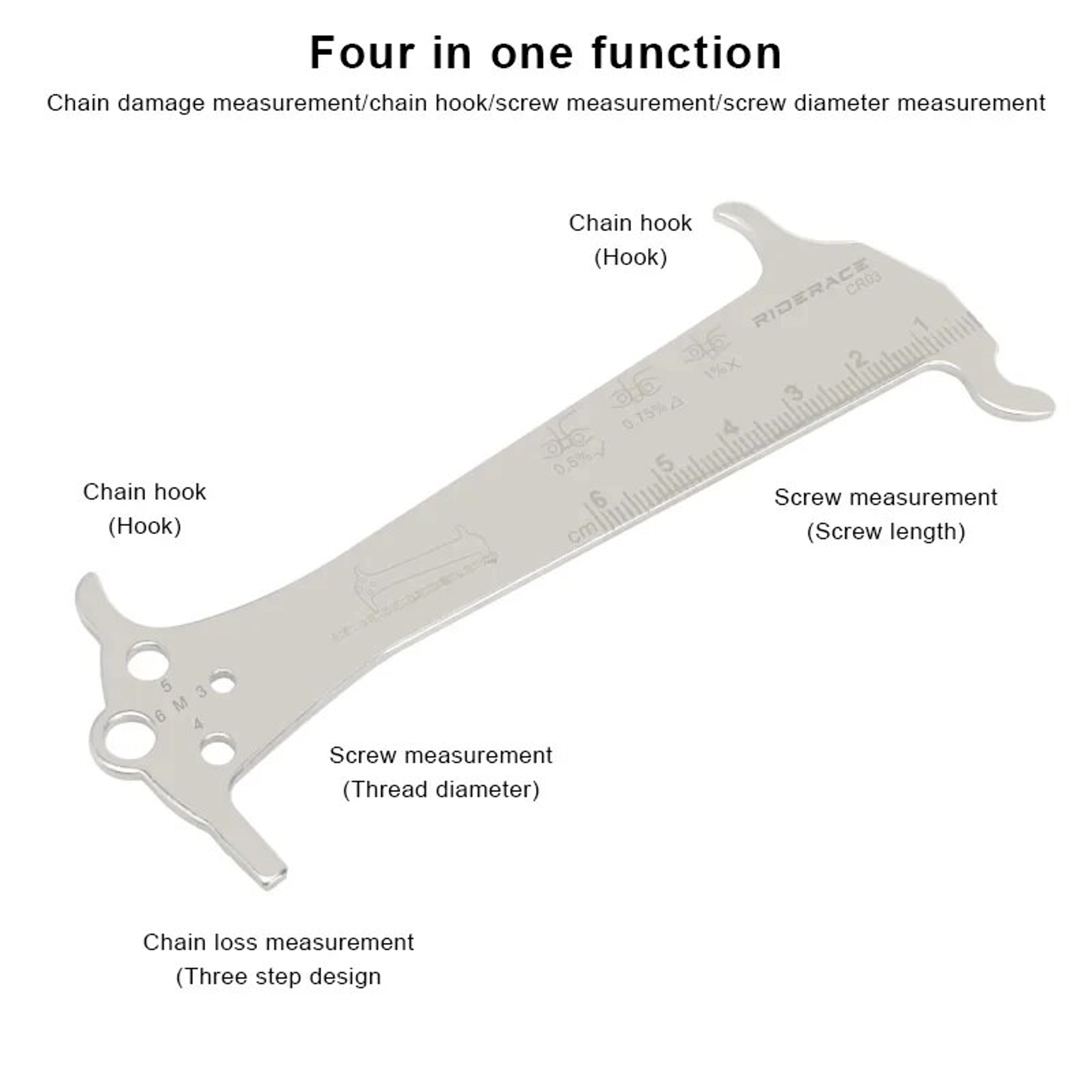 Precision Bicycle Chain Wear Gauge Stainless Steel Bike Chain Checker 2