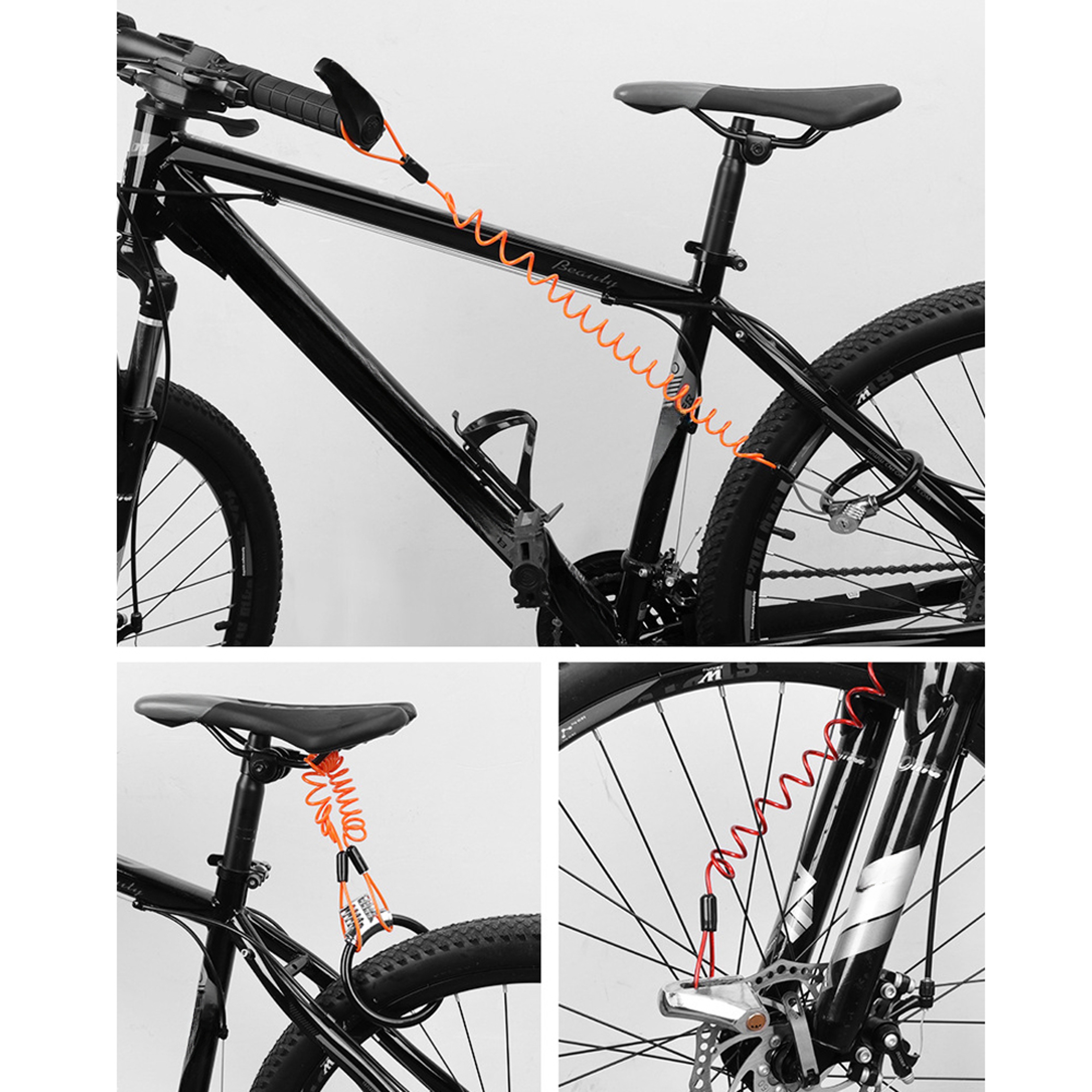 Premium Bike Motorcycle Alarm Disc Lock With Security Spring Cable Heavy Duty Anti Theft Lock For B 4
