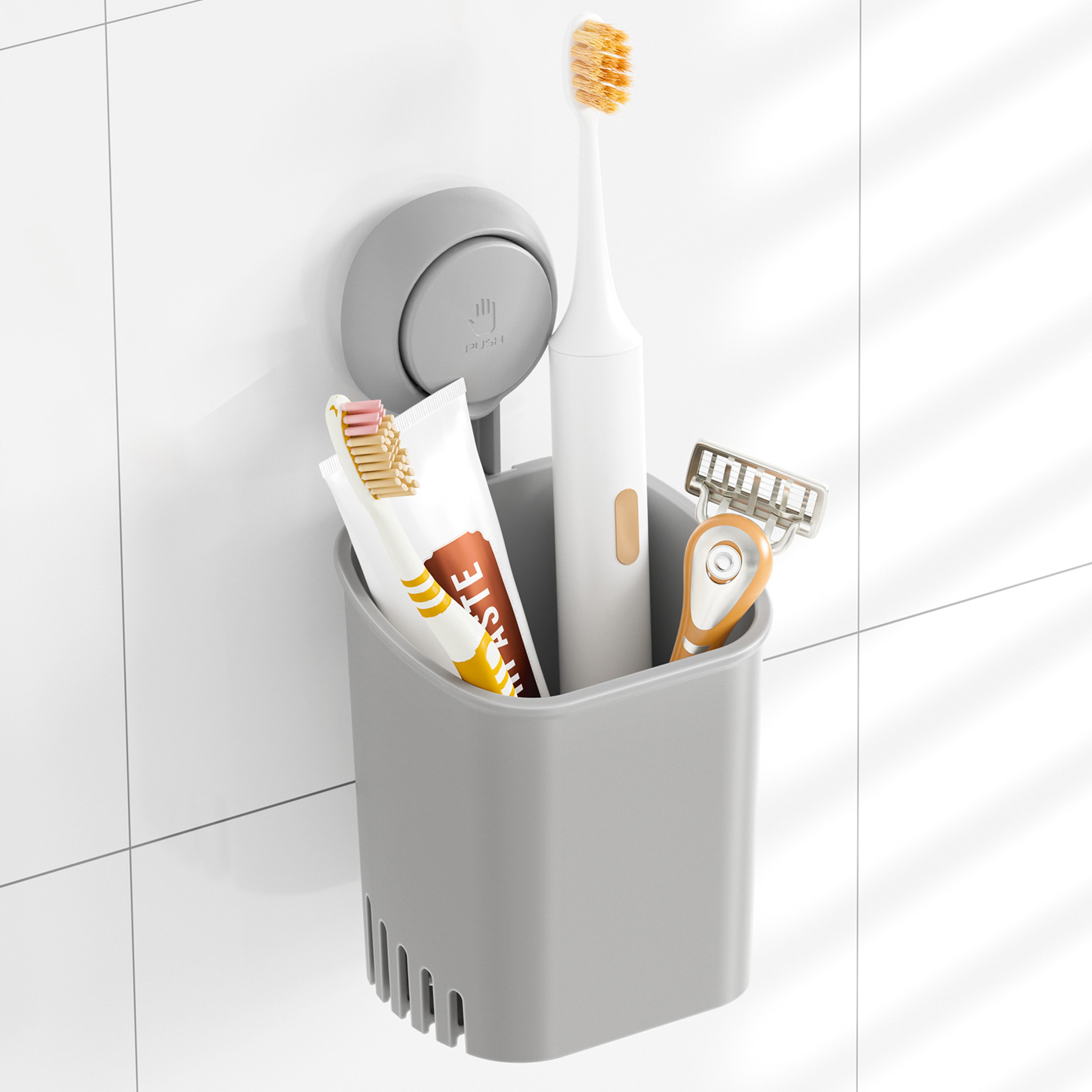 Suction Cup Toothbrush Razor Holder No Drill Bathroom Organizer 7