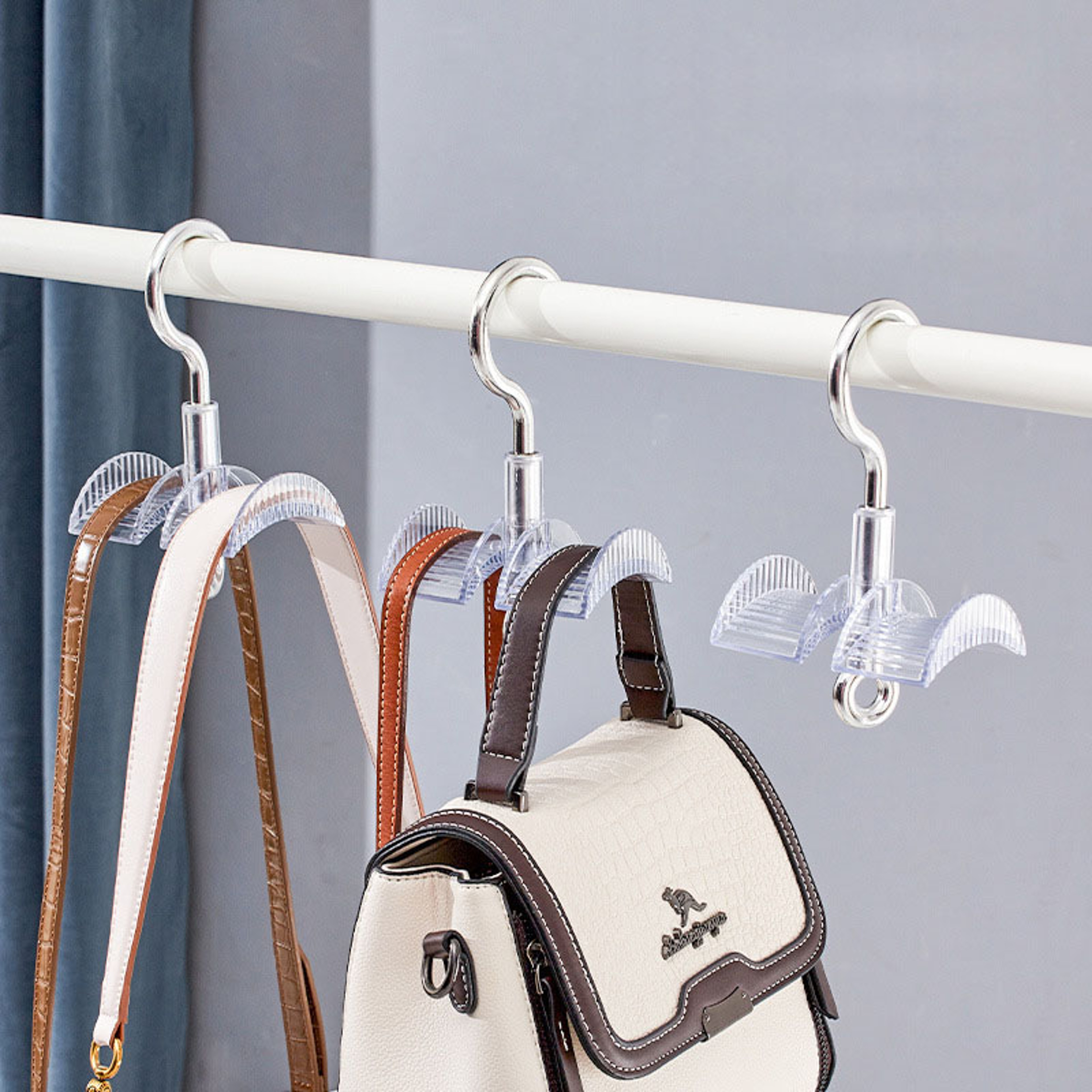 Rotating Handbag Organizer Space Saving Bag Hanger for Closet Storage – view 2