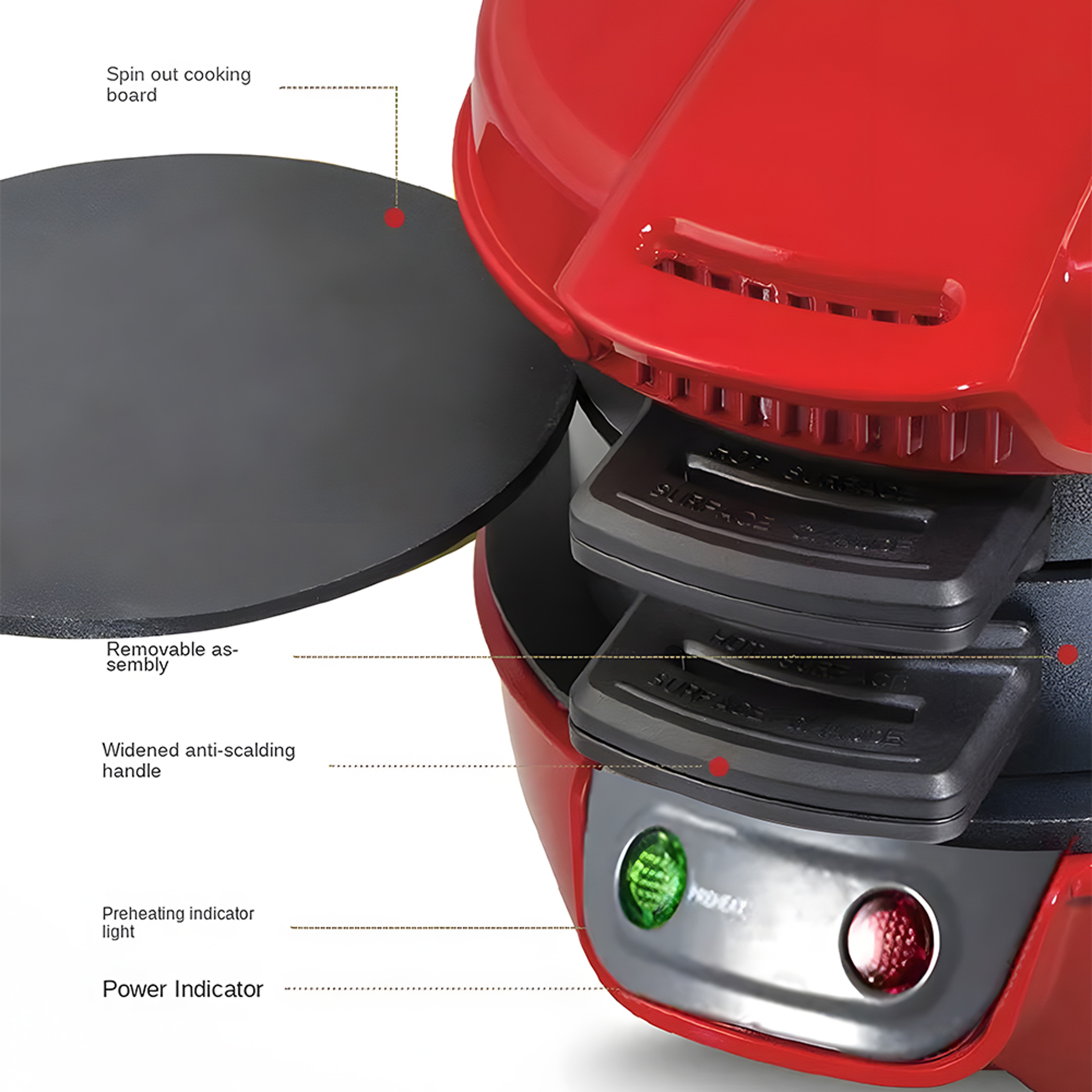 Portable Breakfast Sandwich Maker With Egg Ring Nonstick Burger Omelette Toaster 3
