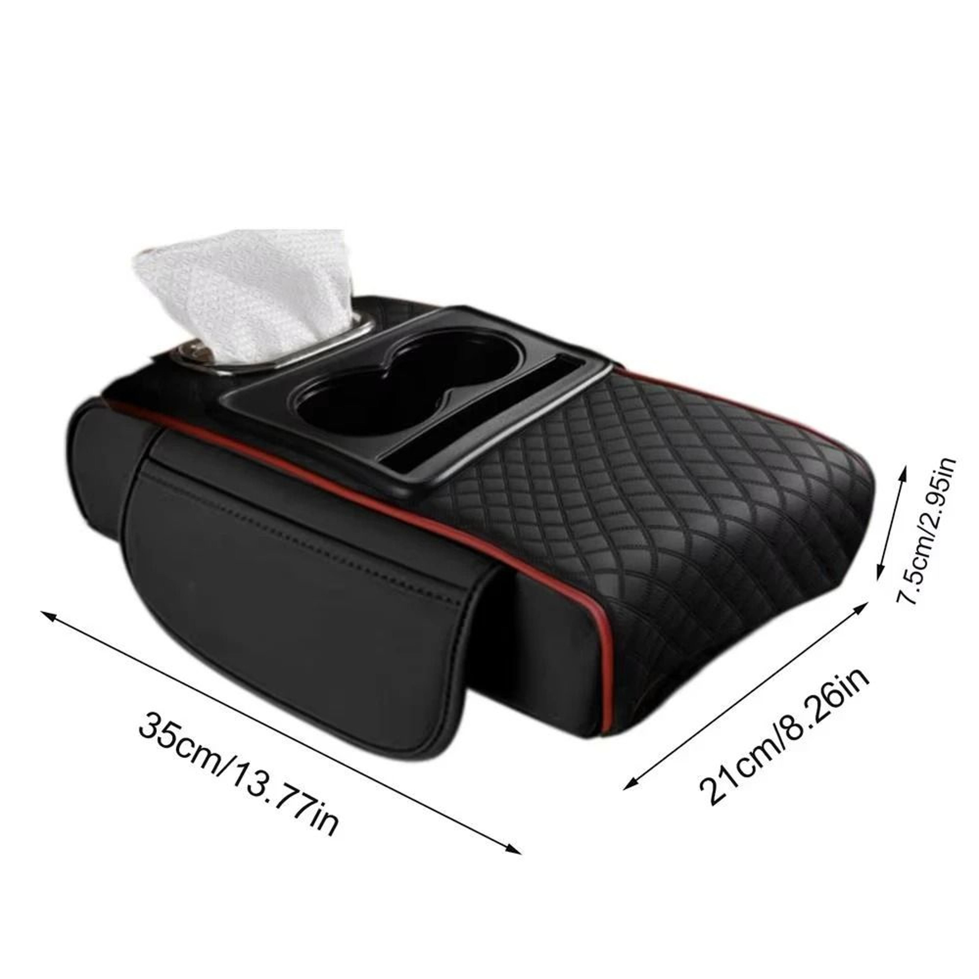 Auto Center Console Armrest Cushion With Cup Holders Armrest Heightening Pad For All Seasons Auto A