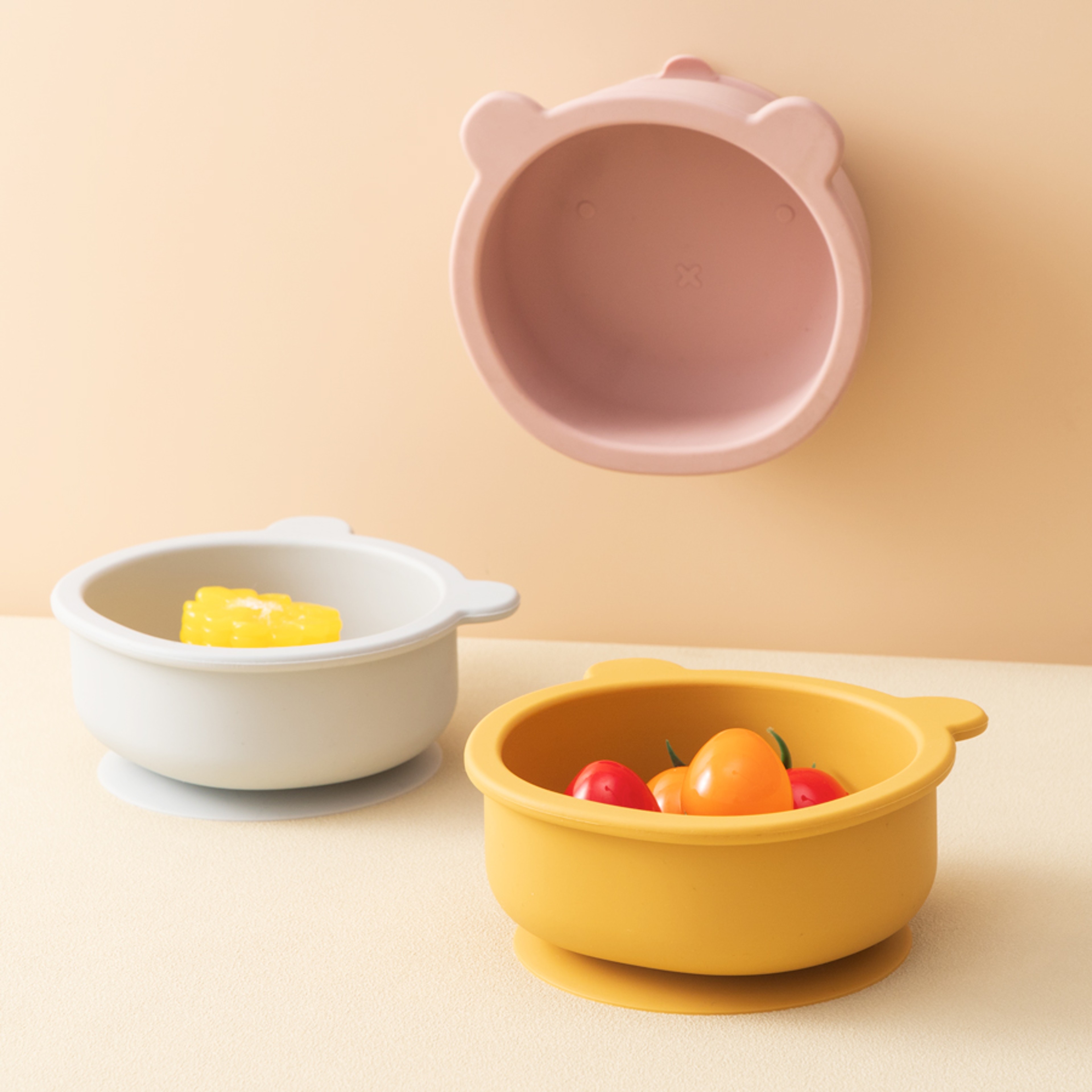 Training Baby Stuff Cartoon Cute Bear, Silicone Baby Tableware, Shape Bowl Toddler Tableware, Suction Dinner Set Eating – view 3