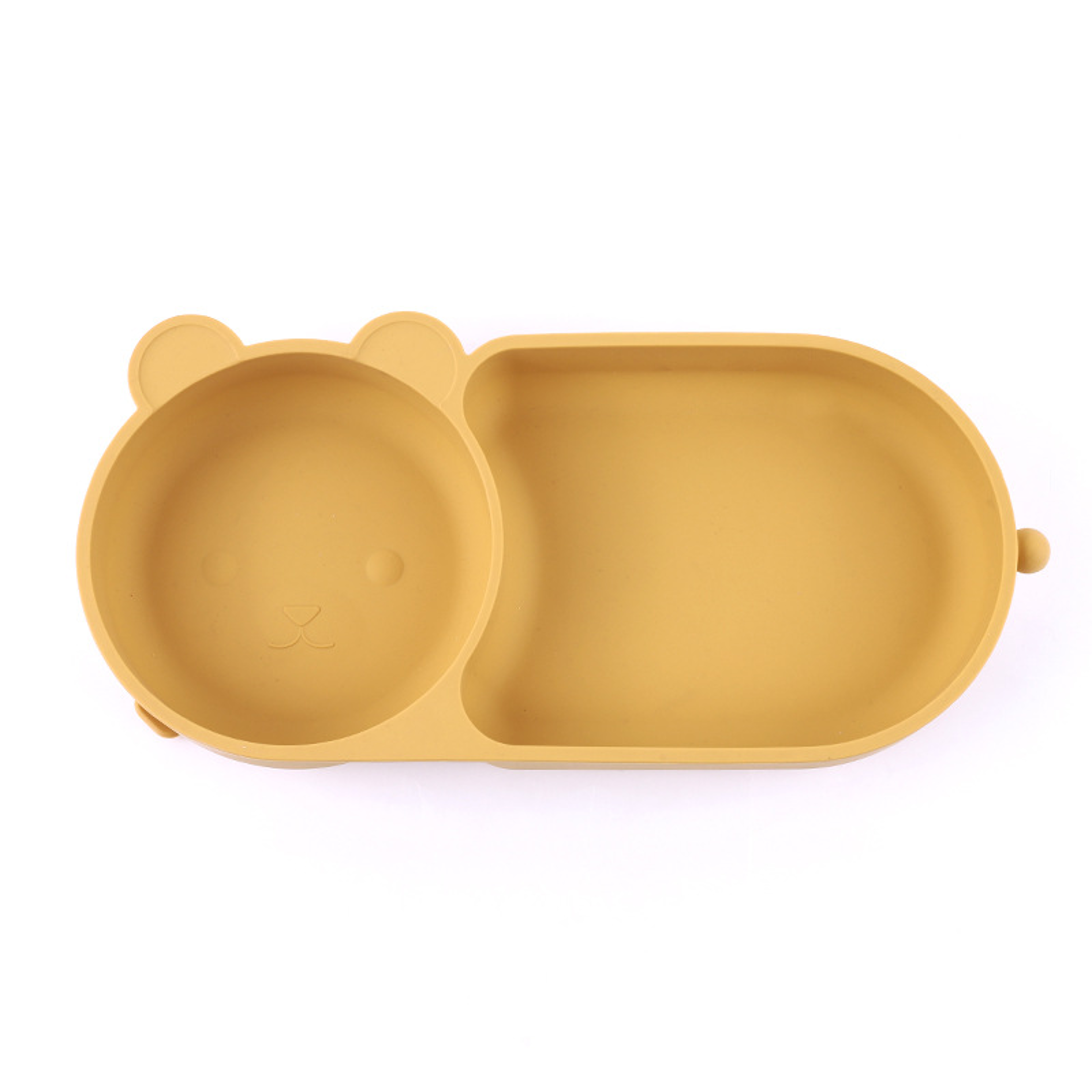Cute Bear Baby Bowl Food Grade Silicone Double Plate For Meals Macaron Color Suction Cup Bowl 6