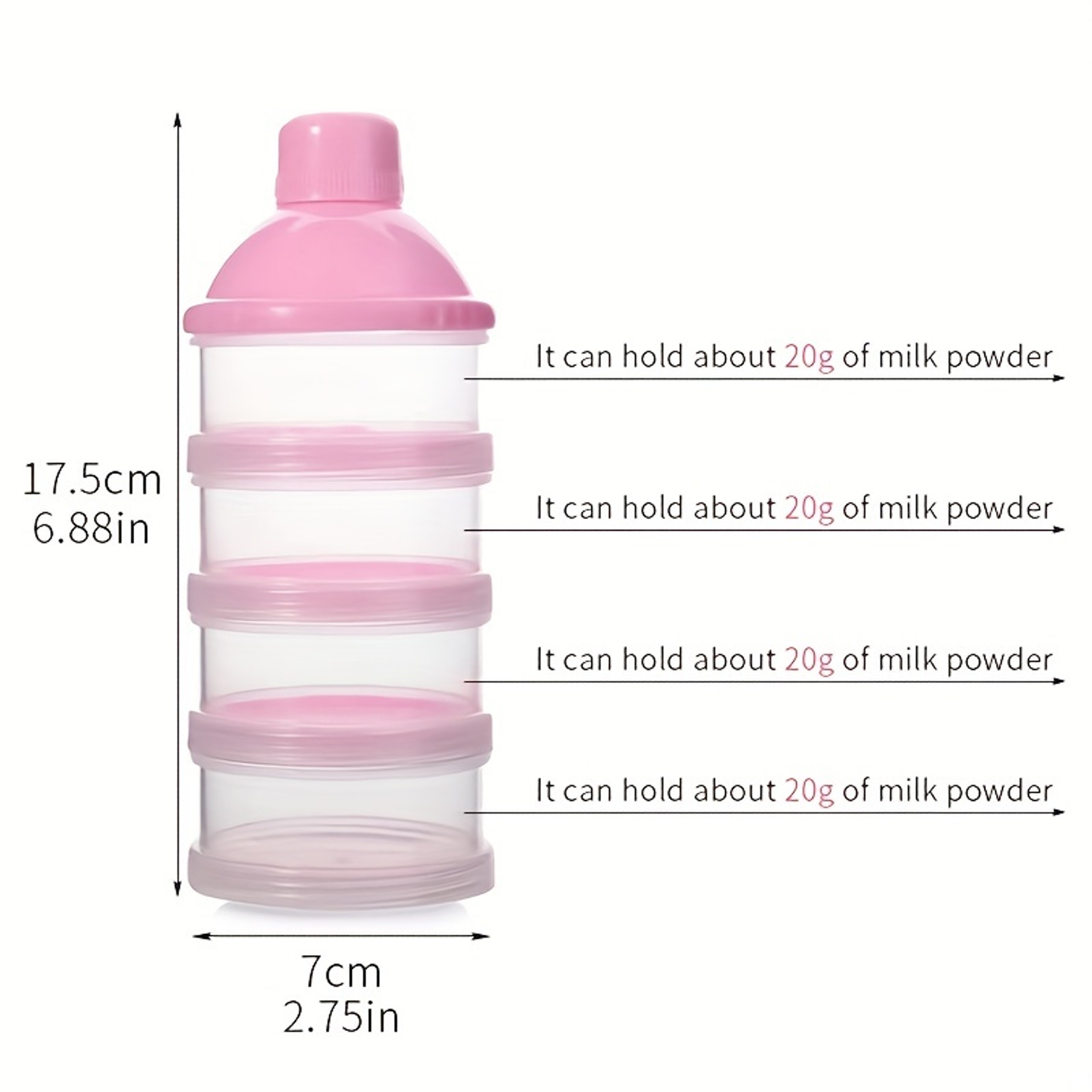 Multi Layer Baby Milk Powder Box, 5 Compartment Large Capacity Food Supplement Box for Easy Travel and Storage – view 6