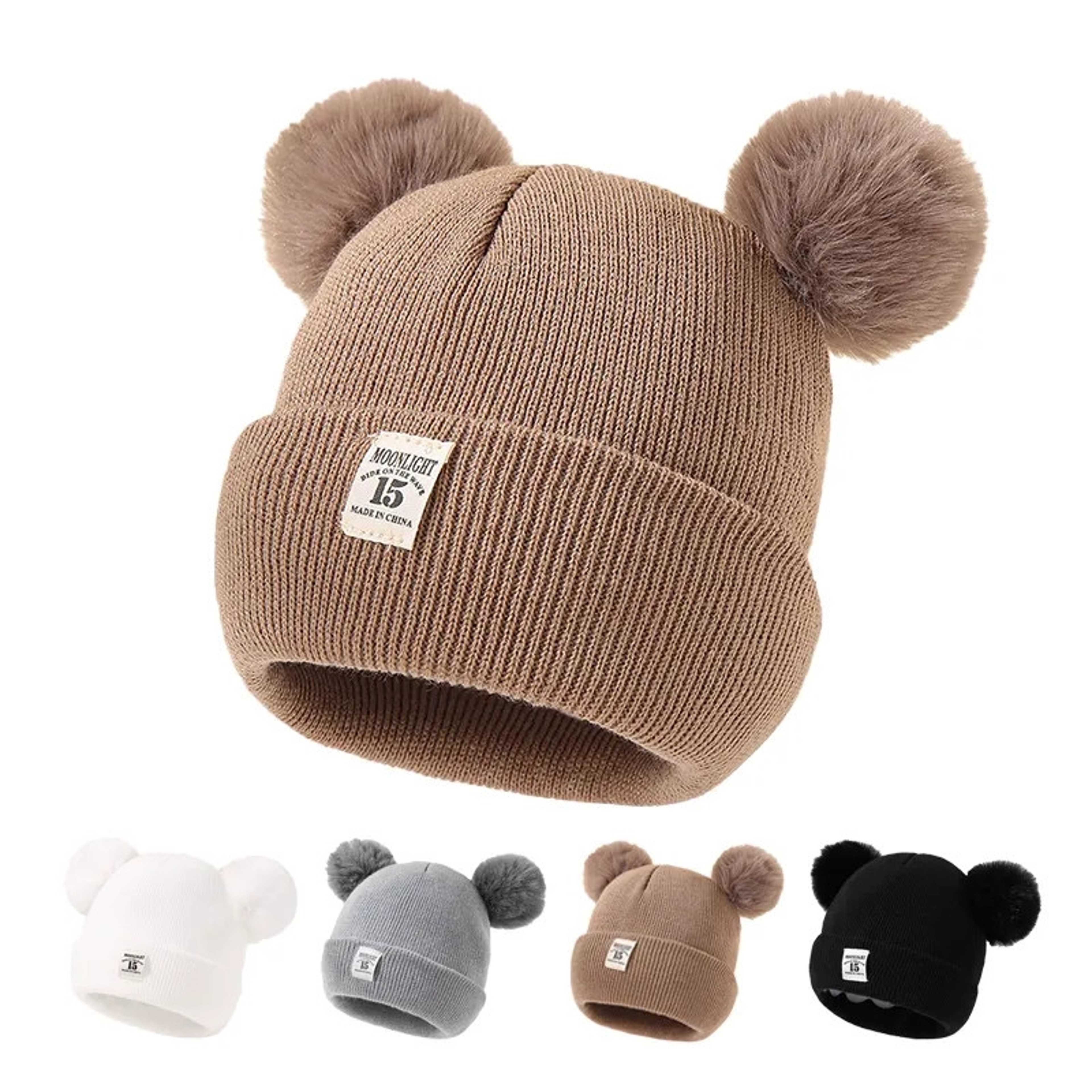 Knitted Baby Hat With Pom Pom For Boys And Girls Solid Color Winter Beanie 03 Years Old Comfortable 0