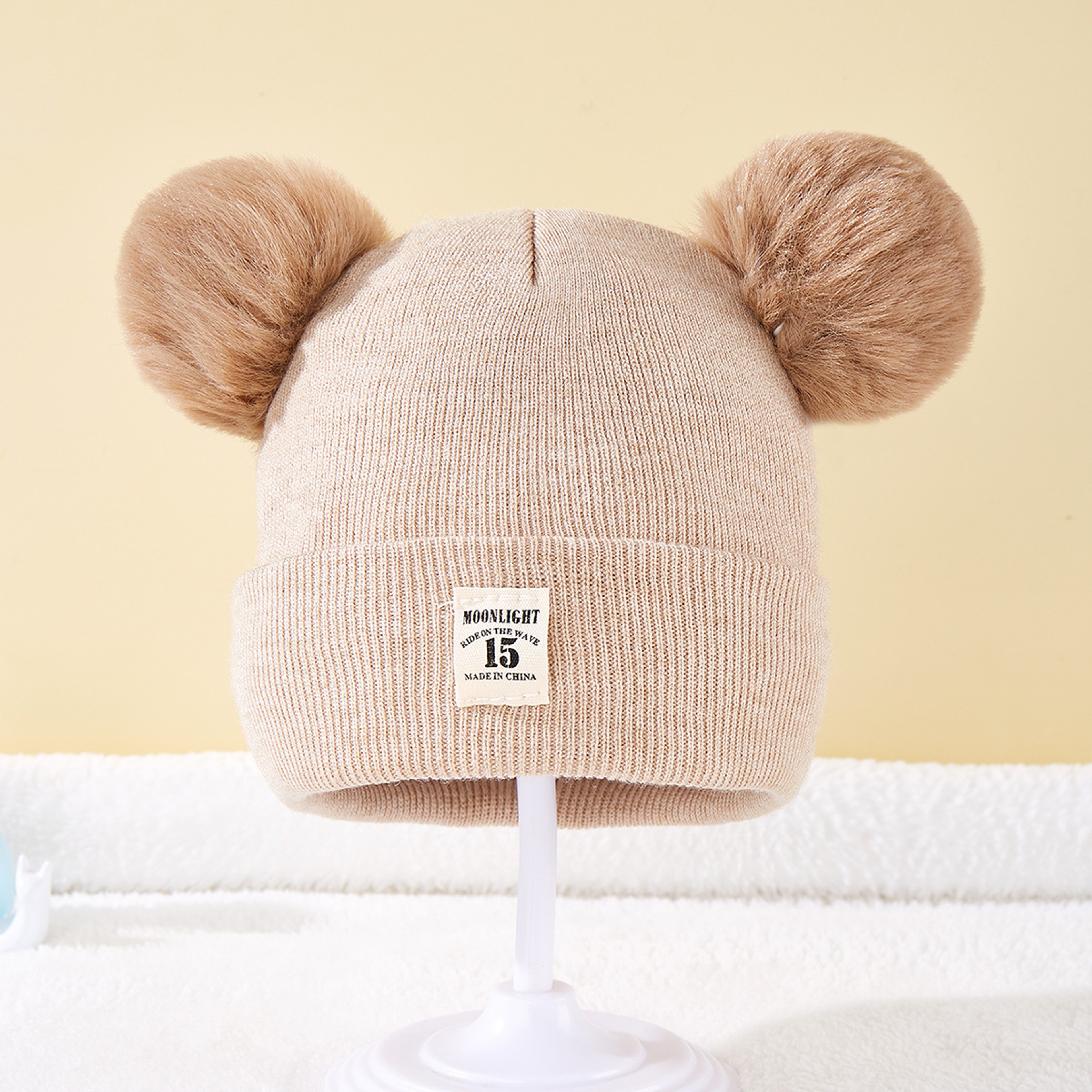 Knitted Baby Hat With Pom Pom For Boys And Girls Solid Color Winter Beanie 03 Years Old Comfortable 6