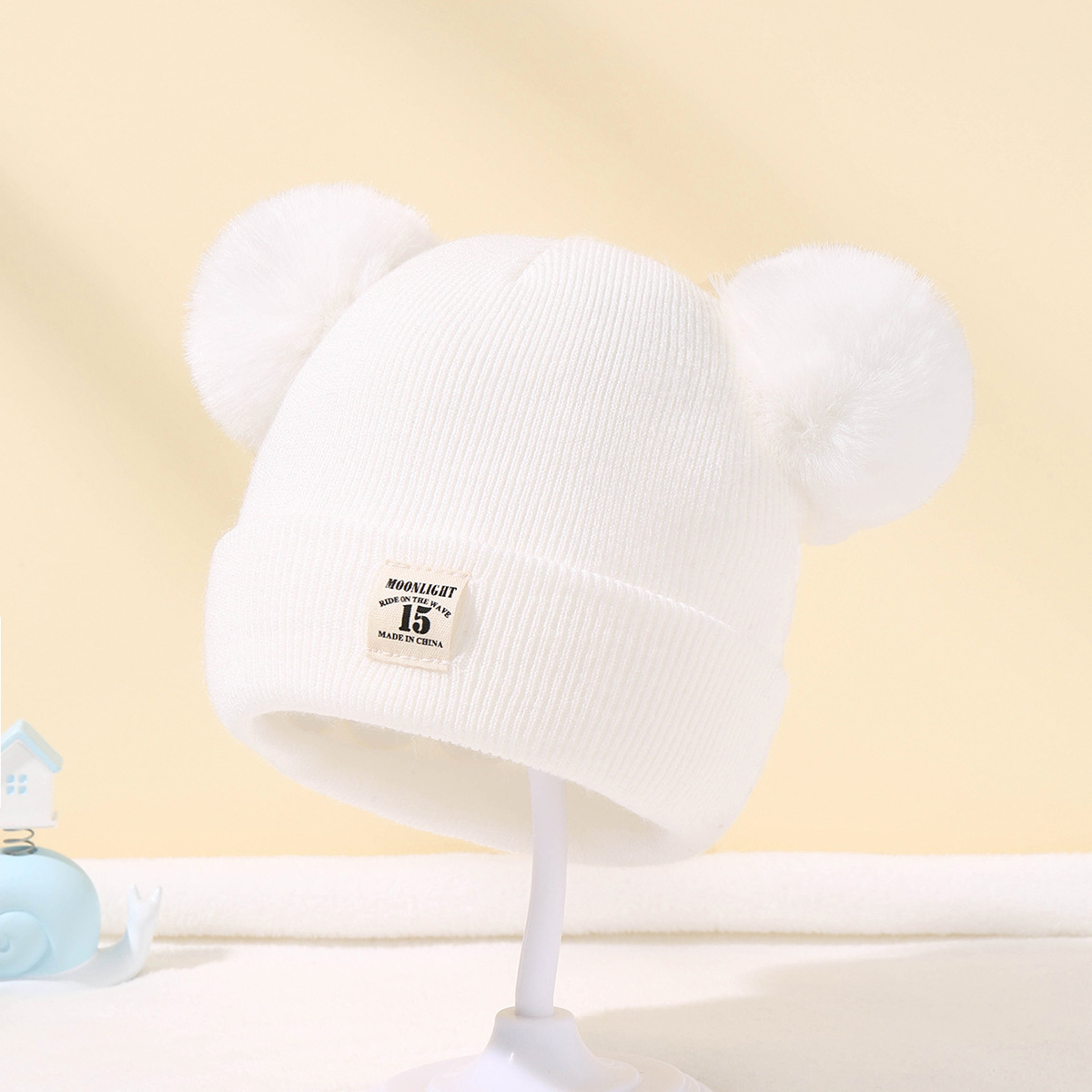 Knitted Baby Hat With Pom Pom For Boys And Girls Solid Color Winter Beanie 03 Years Old Comfortable 8