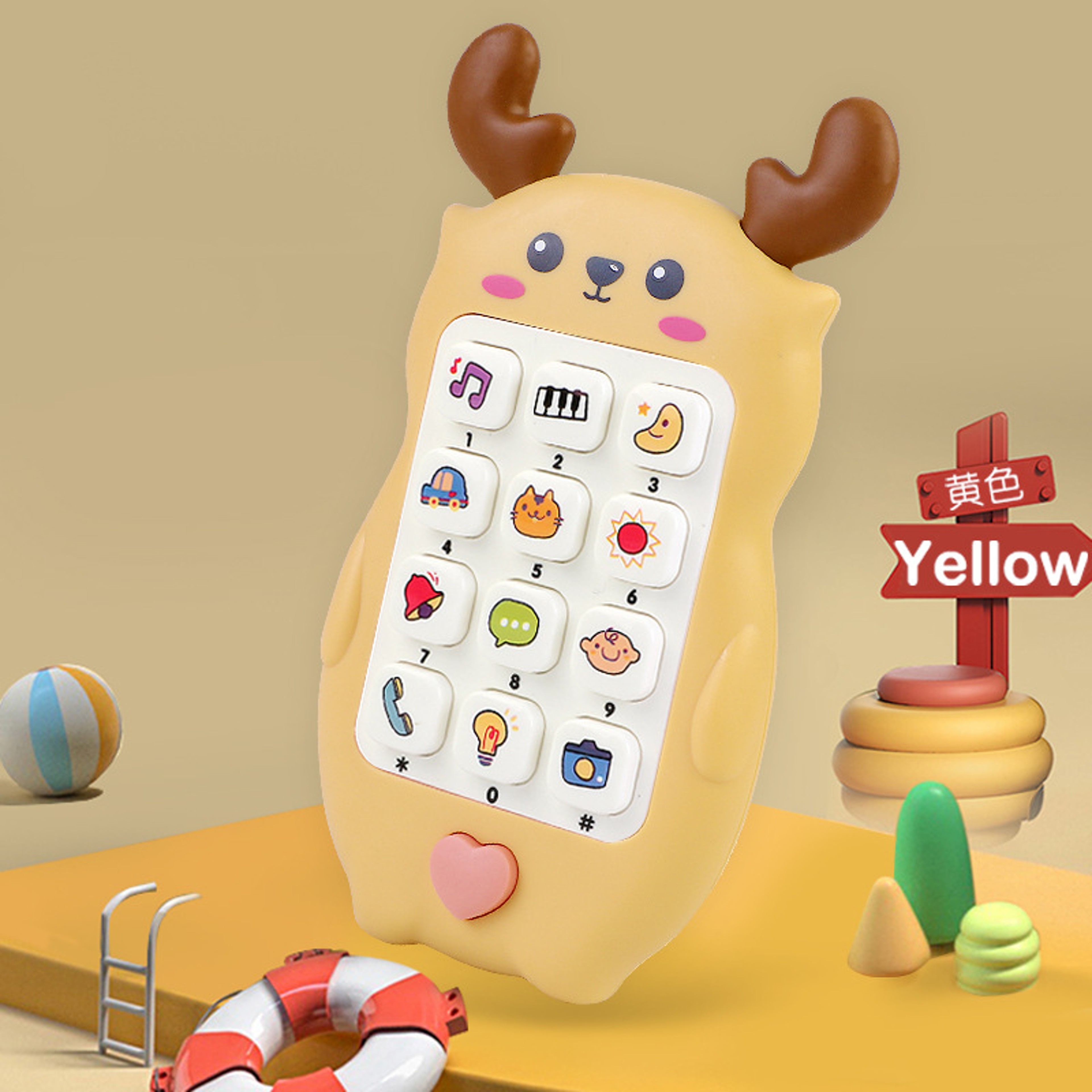 Simulation Phone Baby Toy Music Sound Infant Learning Teether 8