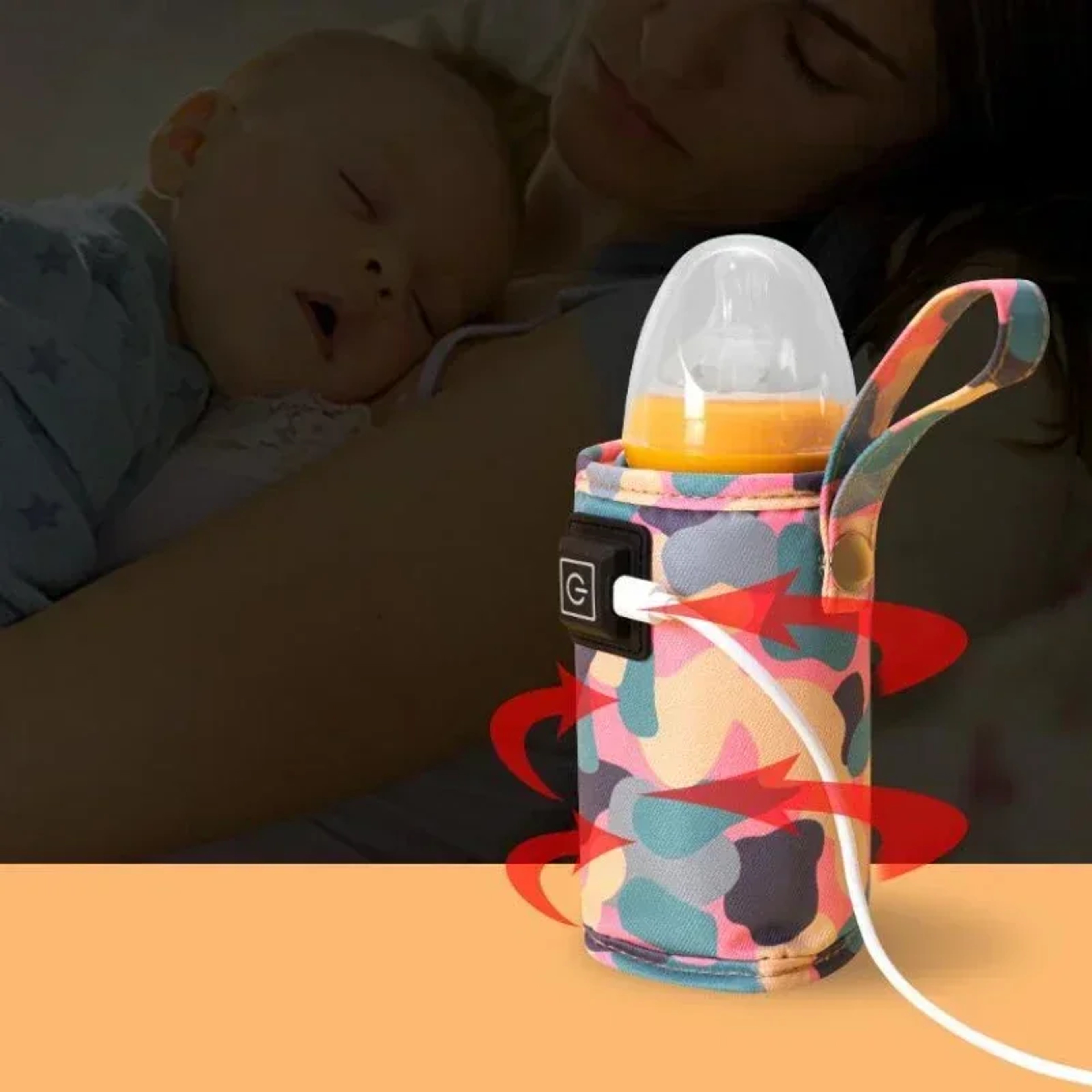 Travel Stroller Insulated Bag USB Milk Water Warmer Baby Nursing Bottle Heater Safe Kids Winter Sup 4