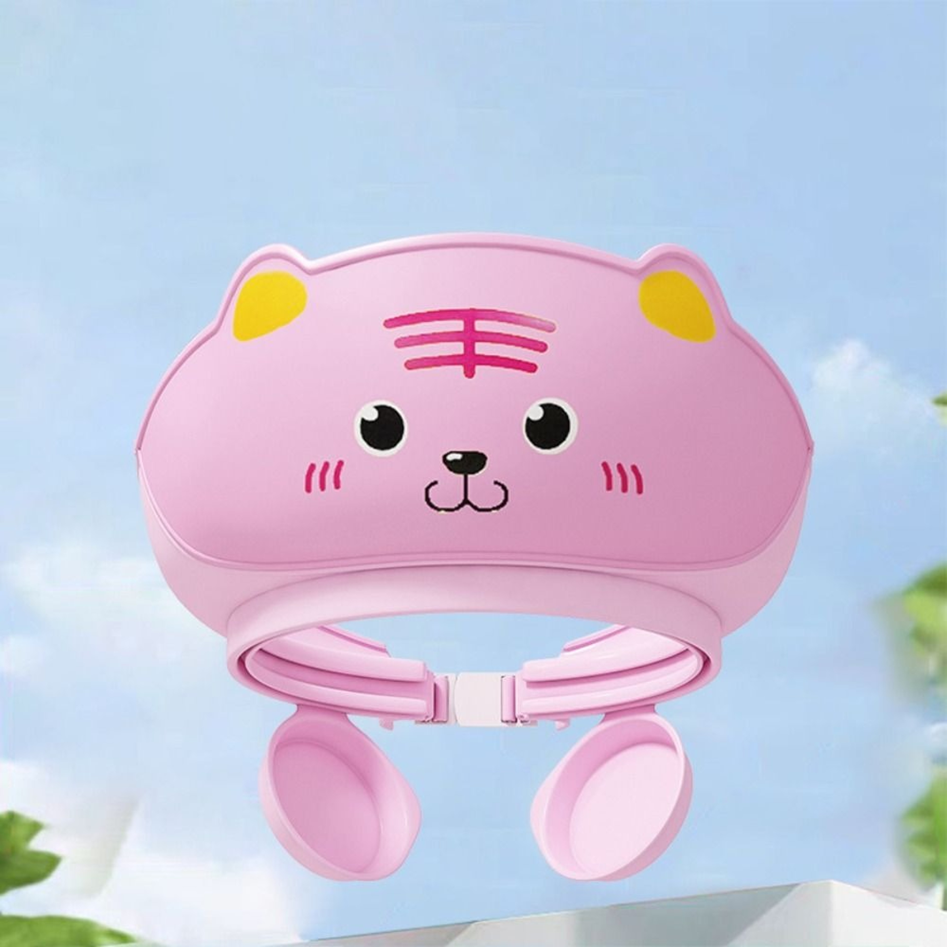 Safety Cute Animal Shape Baby Shower Cap, Soft Ear Protection, Adjustable – view 4