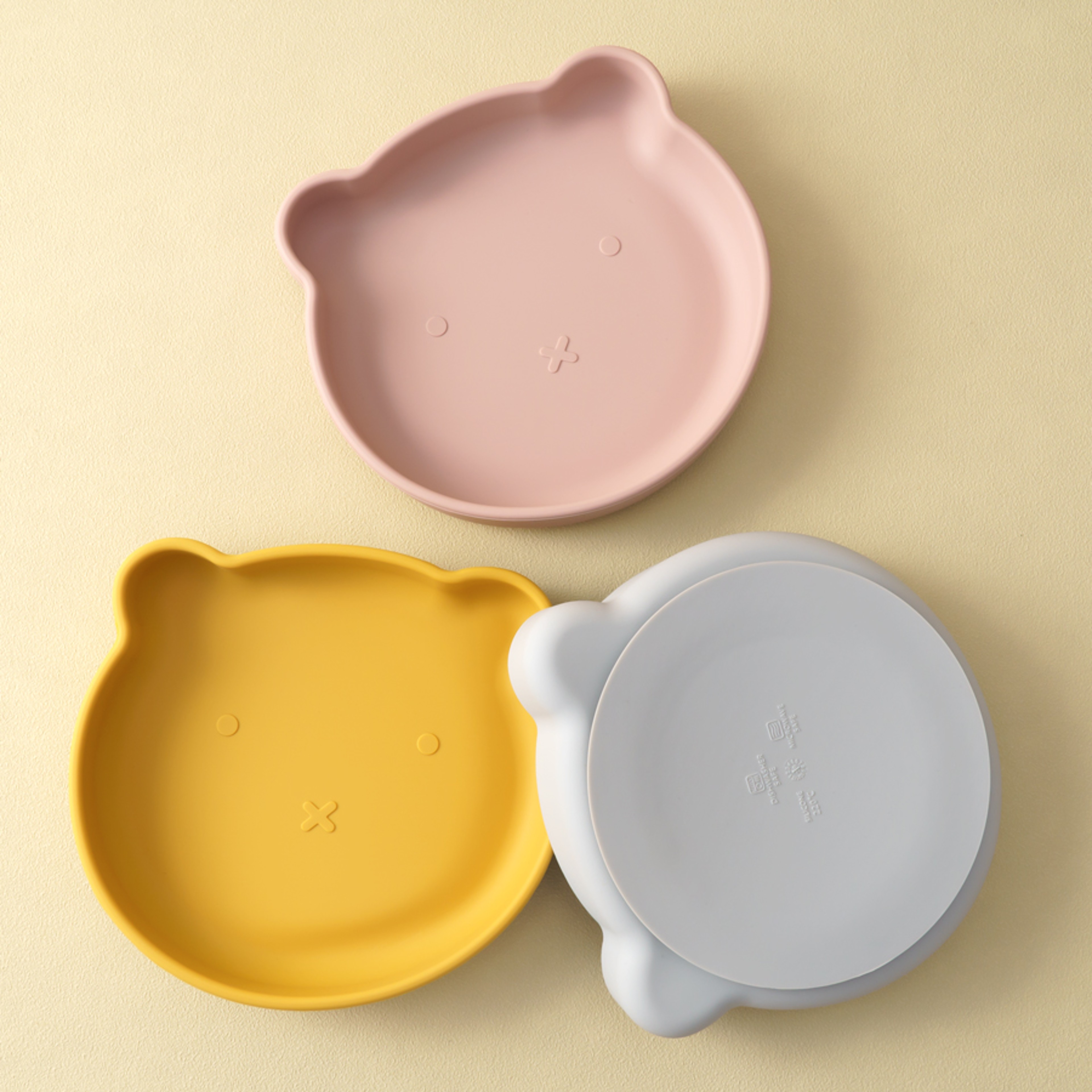Suction Silicone Baby Plate, Cartoon Bear Shape Eating Plate, Baby Food Storage, Kids Tableware for Training – view 1