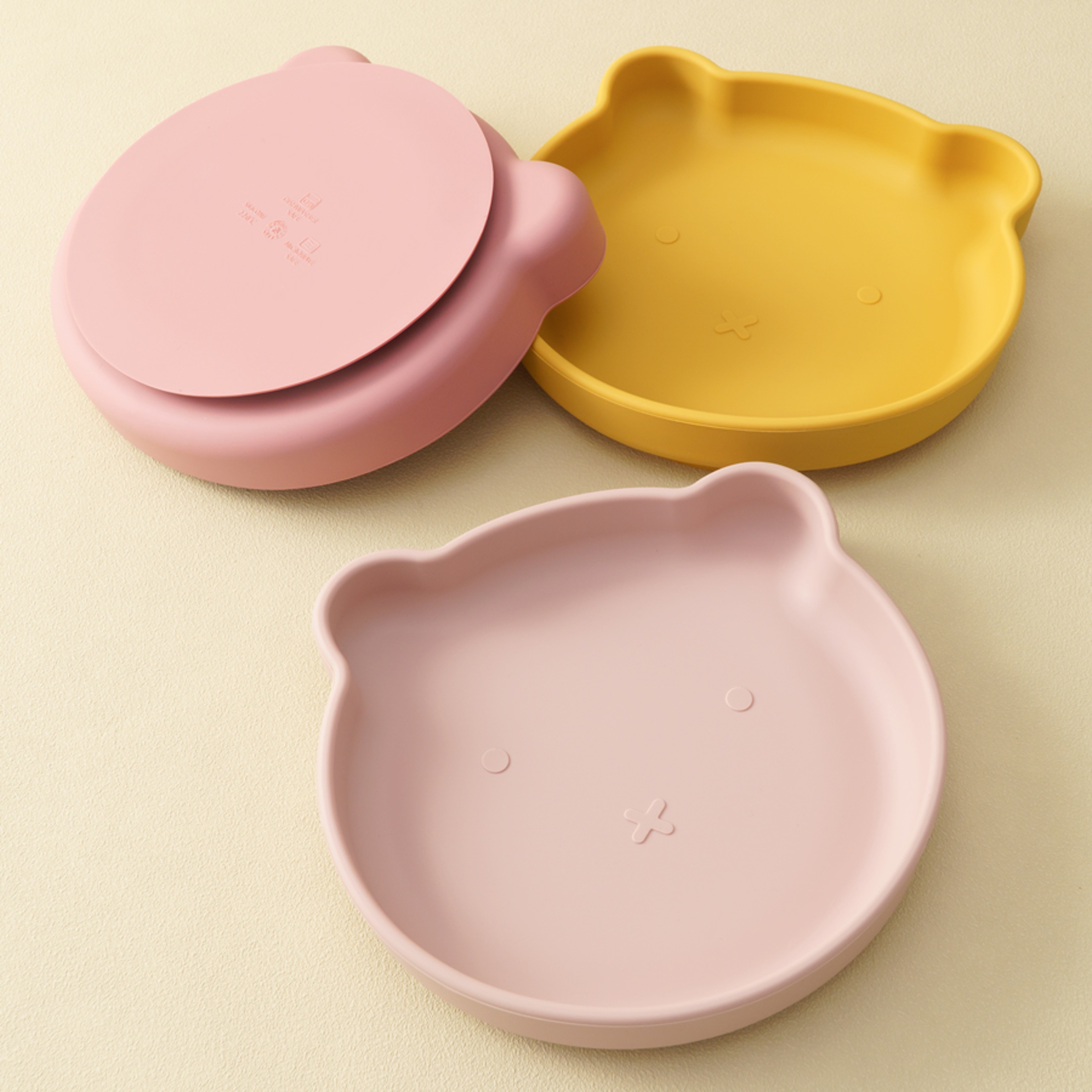 Suction Silicone Baby Plate, Cartoon Bear Shape Eating Plate, Baby Food Storage, Kids Tableware for Training – view 2