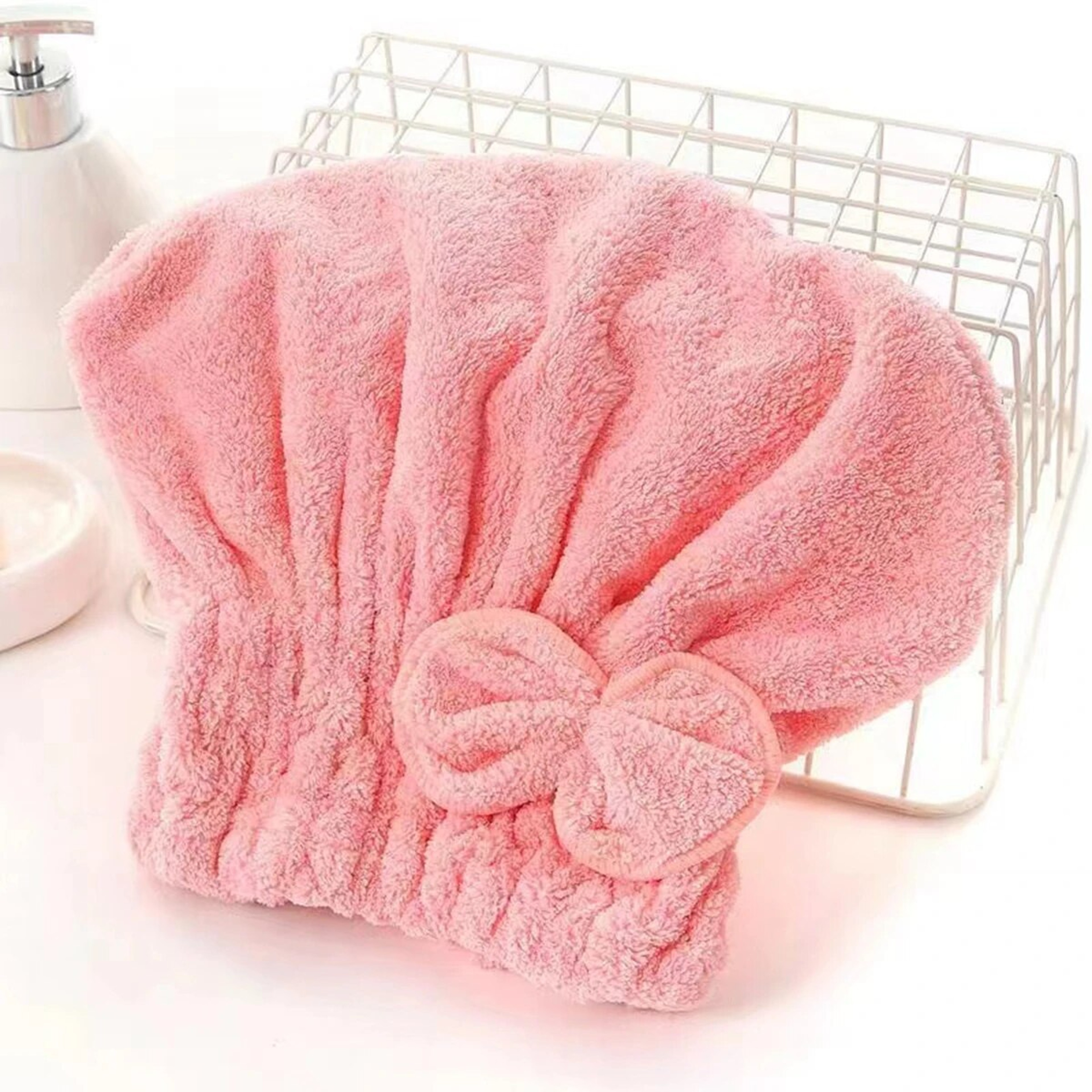 Head Wrap with Bow-Knot, Microfiber Hair Turban HairWrap Bath Cap for Curly Long Hair – view 7