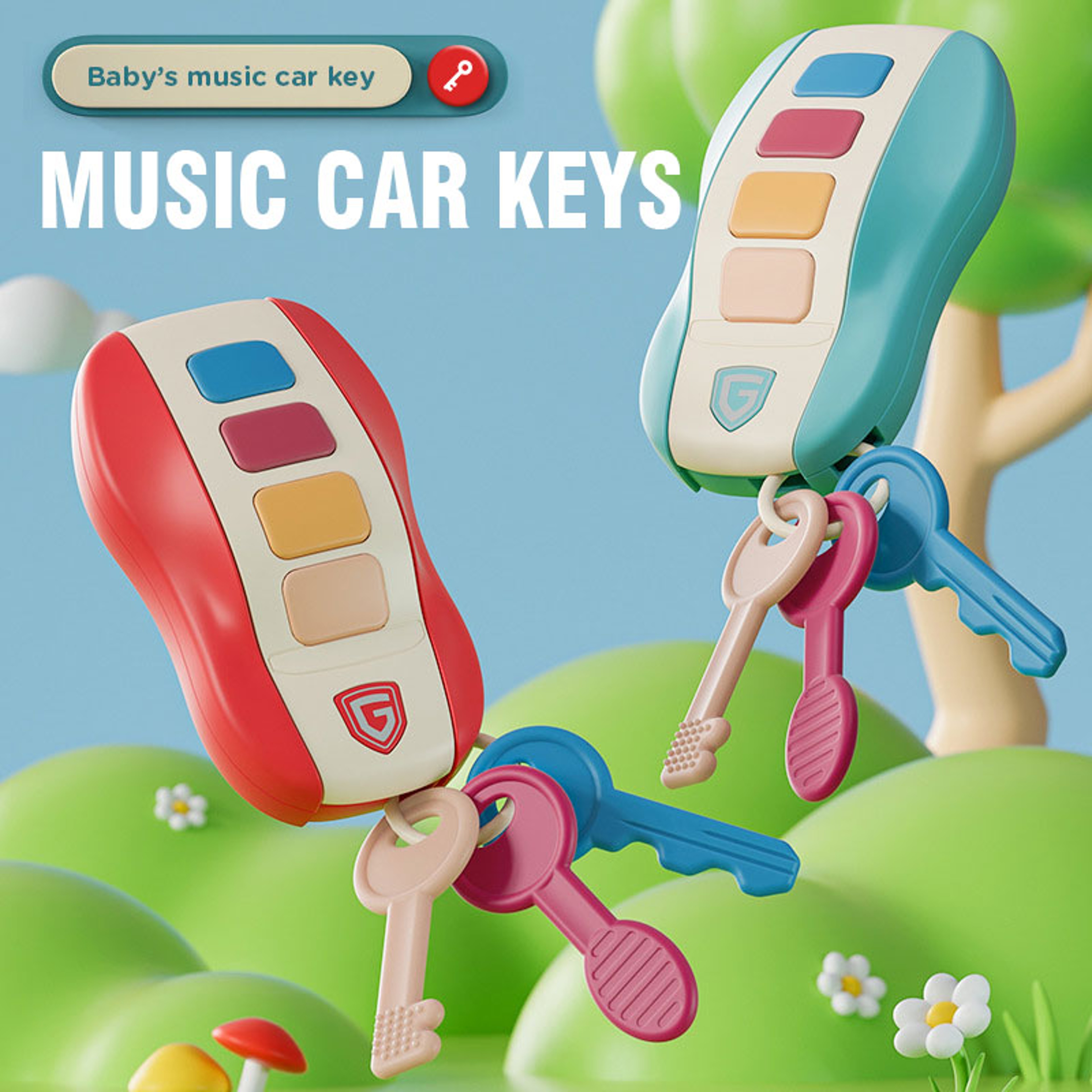 Smart Remote Car Baby Toy Musical Car Key Pretend Play for Toddlers Educational Vocal Music Gift – view 3