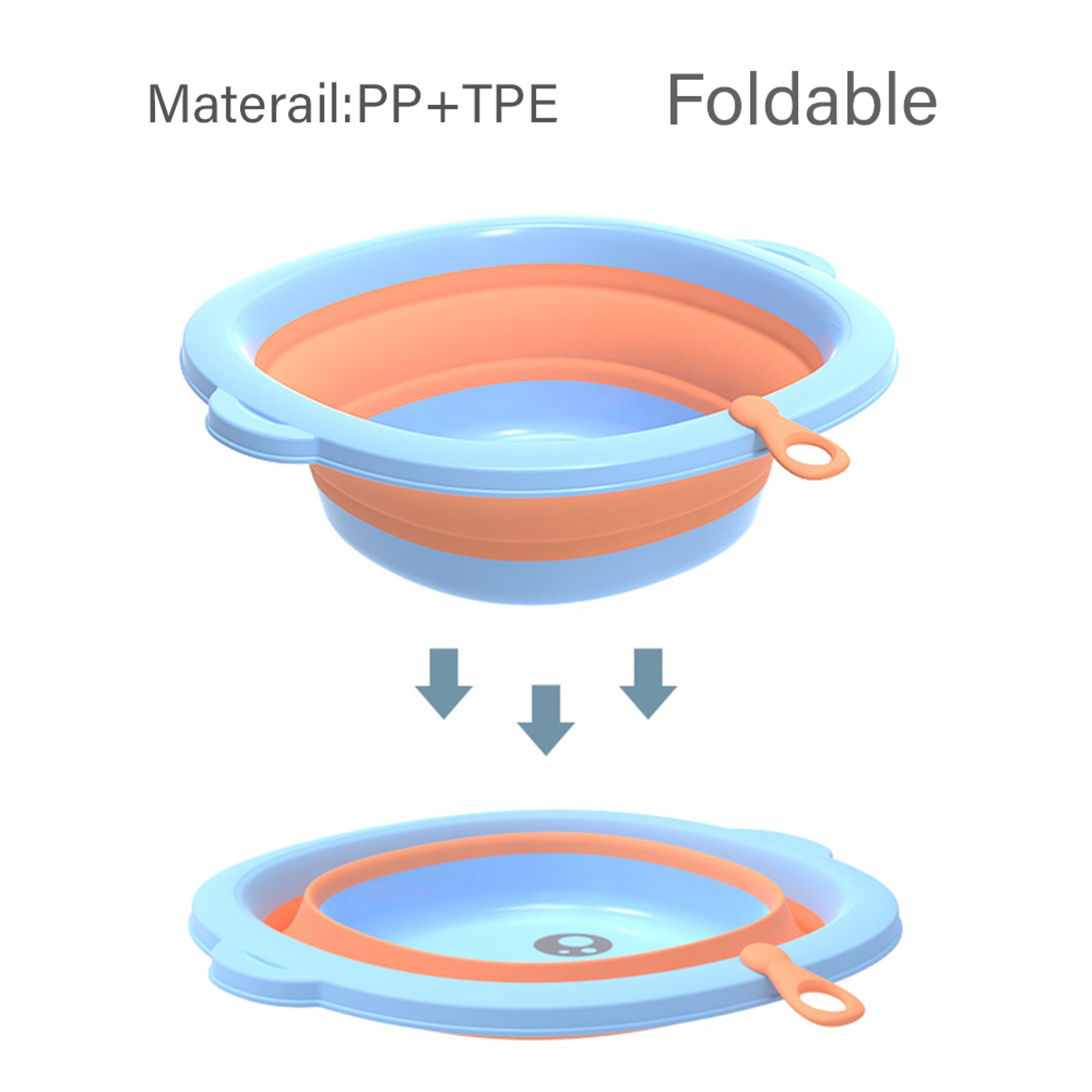 Portable Folding Wash Basin TPE PP Plastic Foot Bucket Mini Sink 1