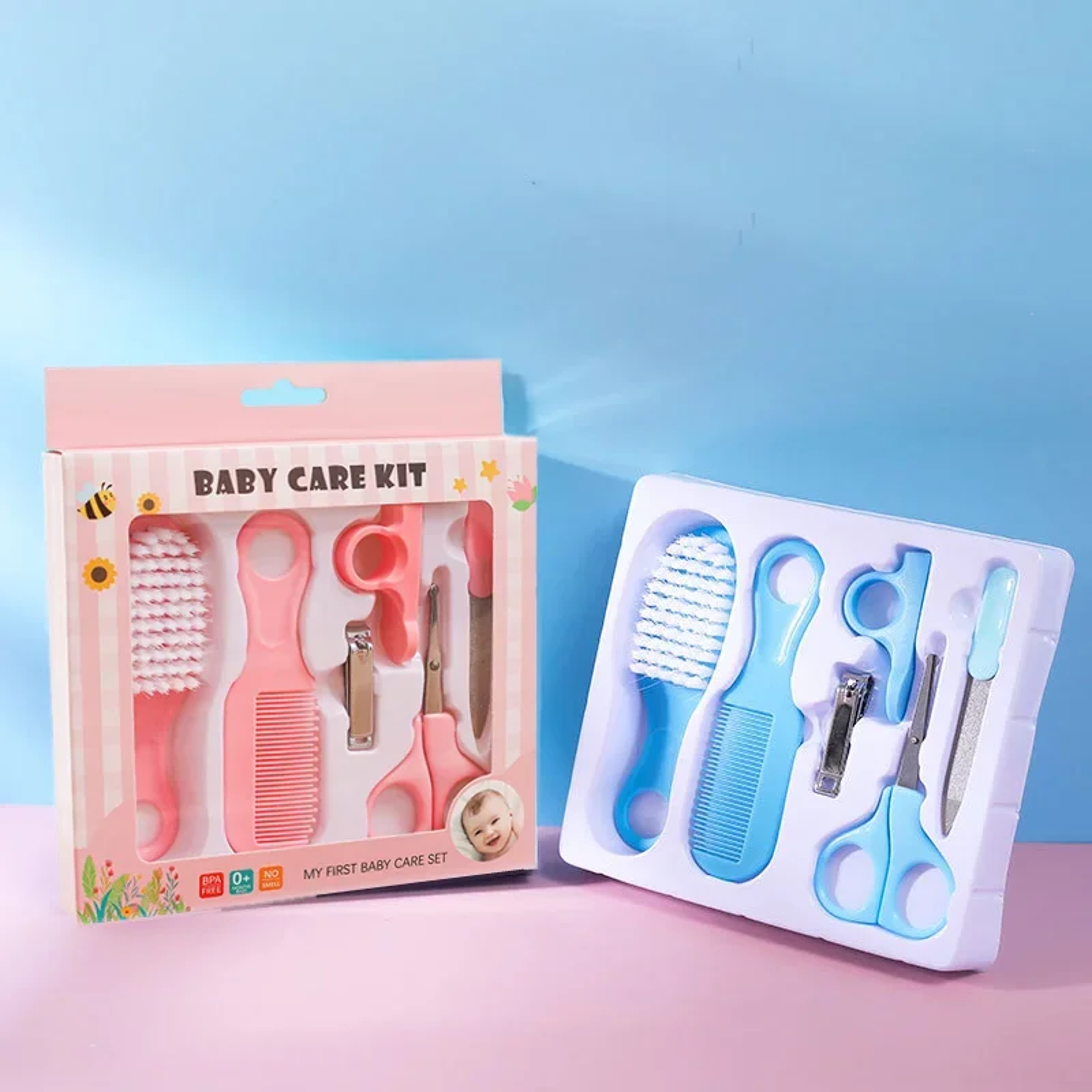 Baby Care Set Grooming Brush Set Nail Trimmer Scissors Clipper Hygiene Kit 0