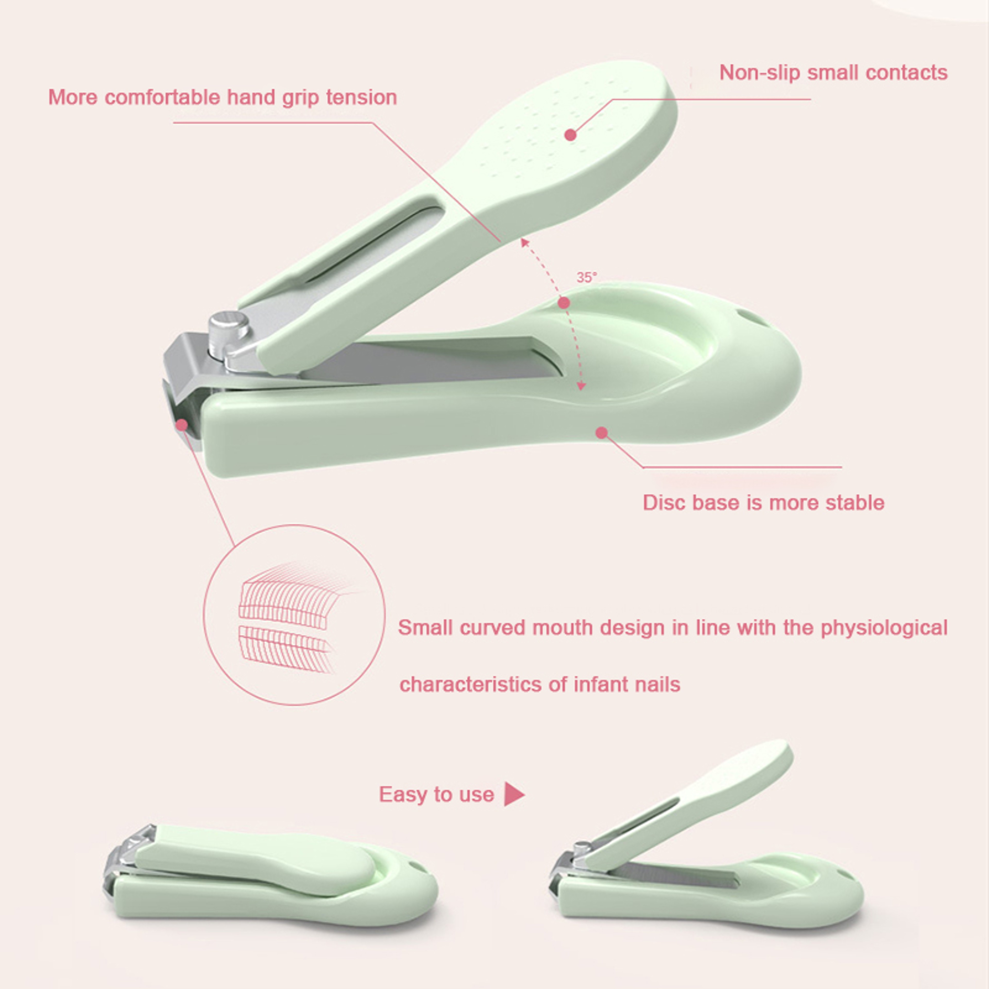 Portable Baby Nail Scissor Set, Kid Safe Nail Clipper, Trimmer, Tweezer, File, and Manicure Kit for Children – view 5
