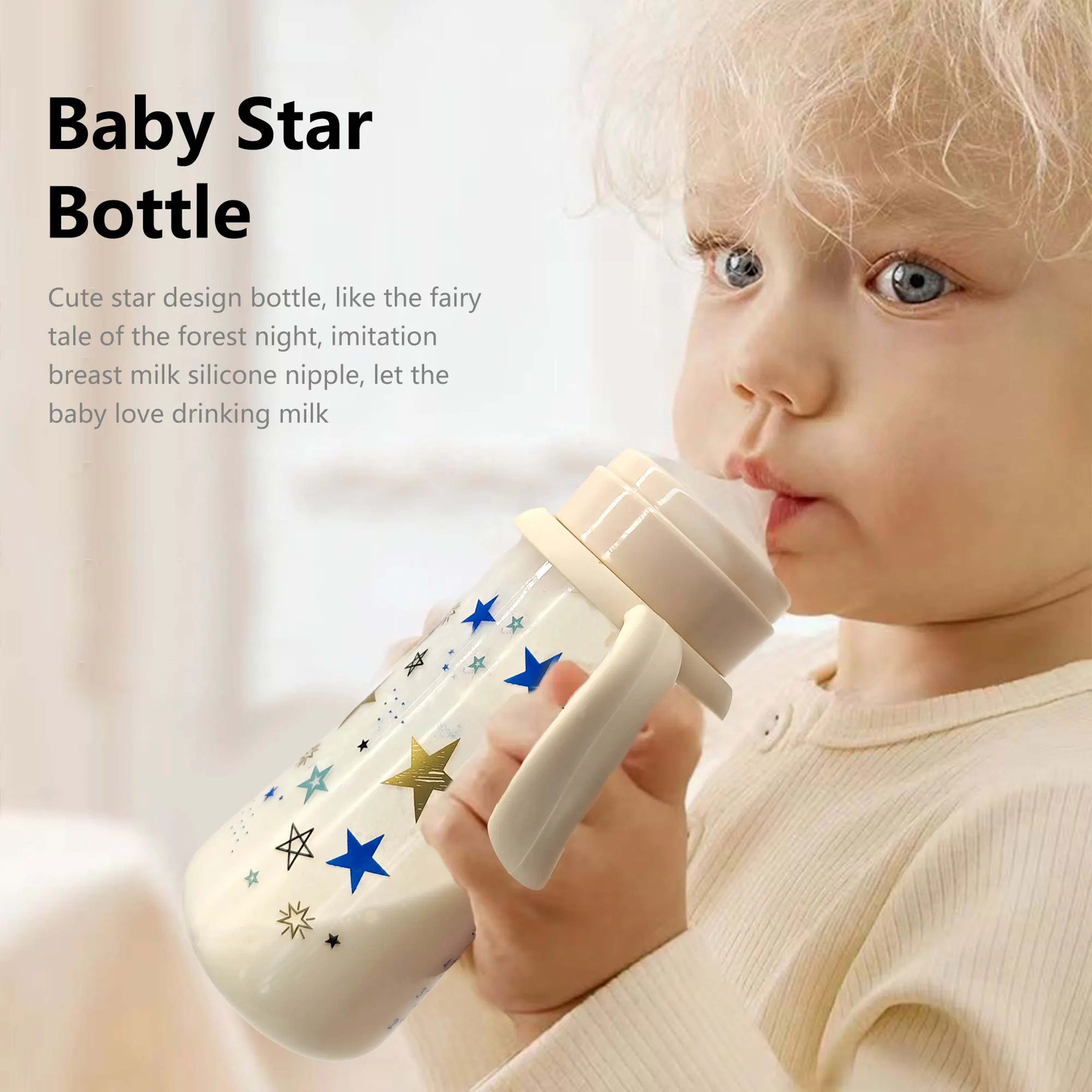 Large Capacity Baby Feeding Bottle PP Bottle Ergonomic Handle Design 7
