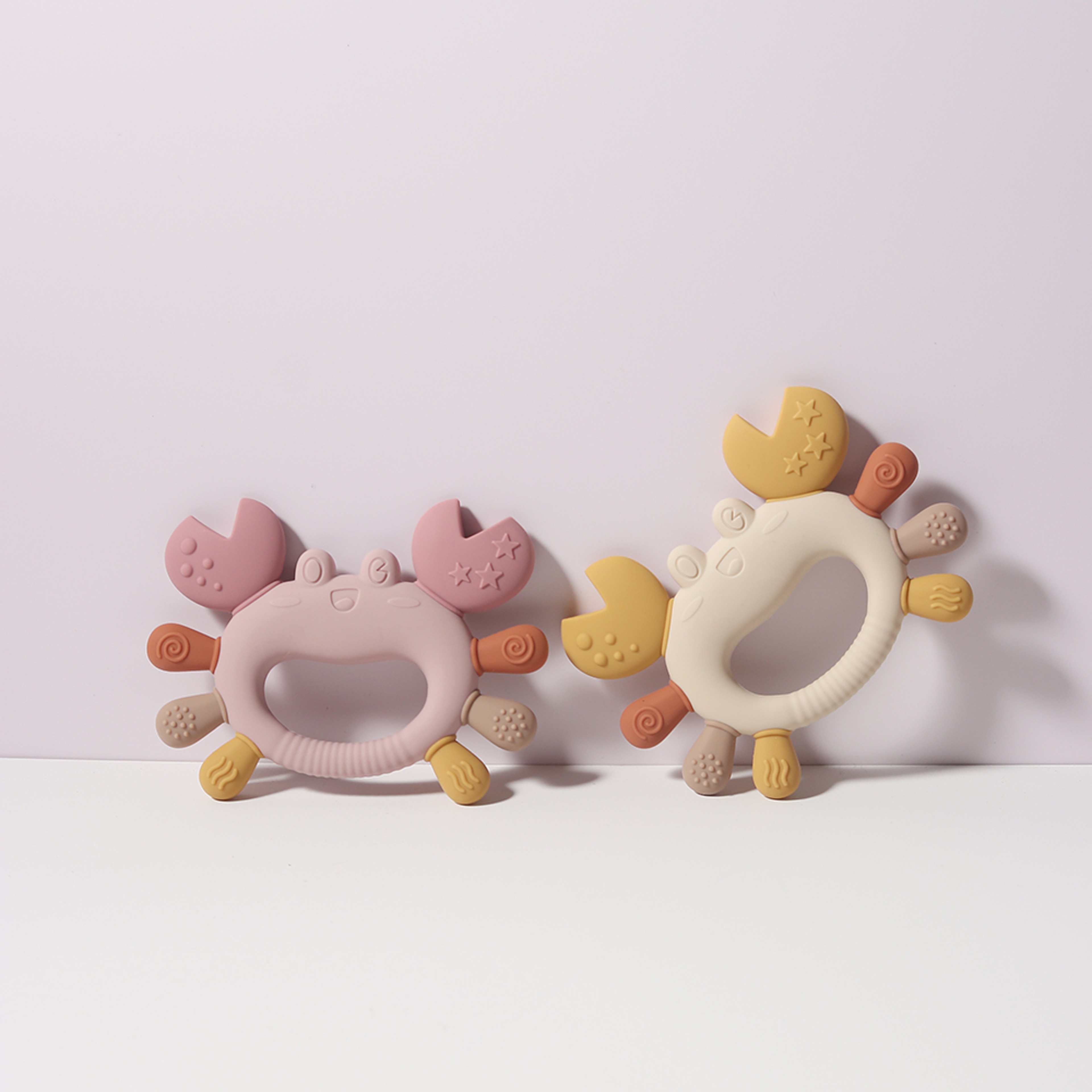 BPAFree CrabShaped Baby Teether Silicone Chillable Infant Teething Toy For Sore Gums 0