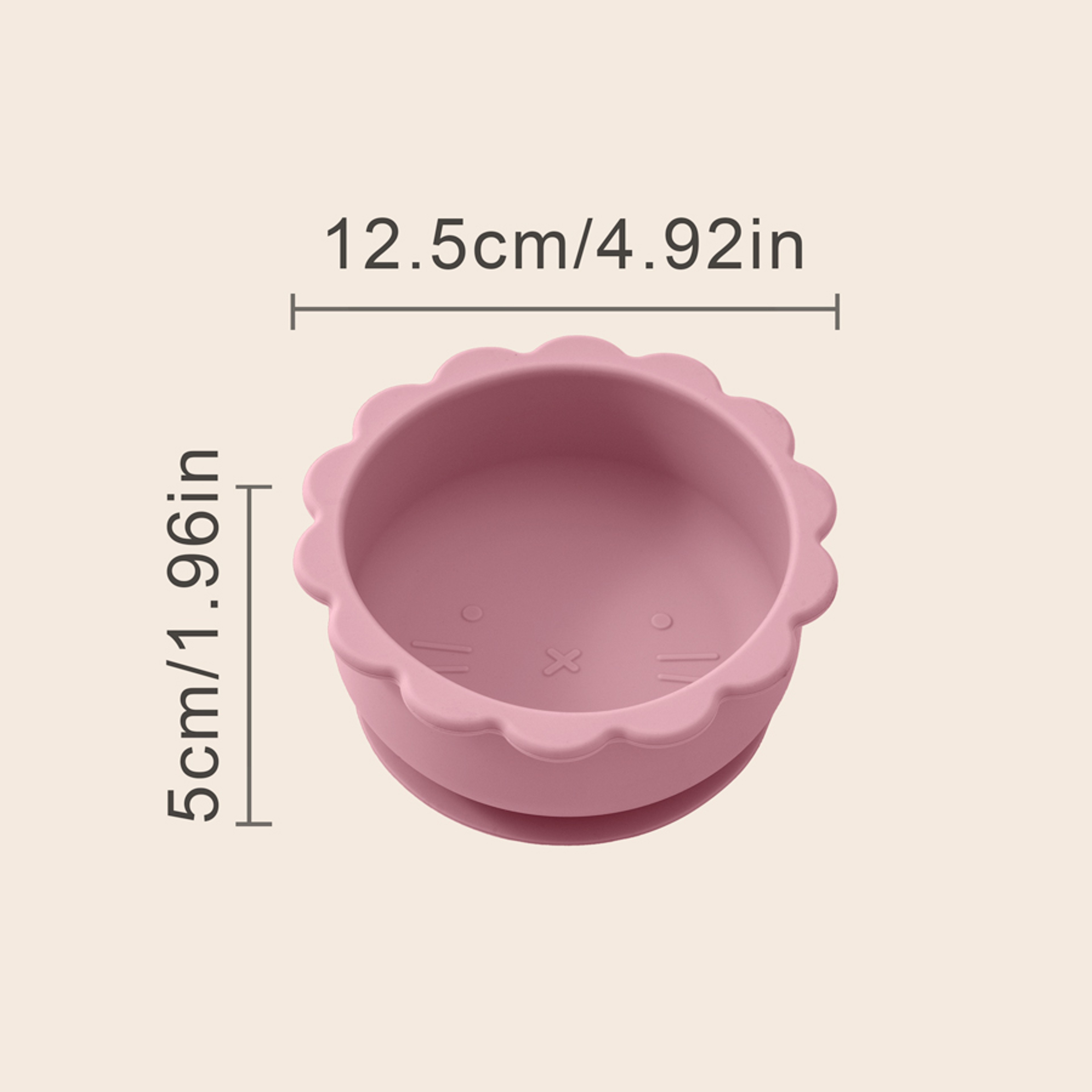 Baby Silicone Bowl Cute Cartoon Lion Shape, Solid Color Baby Food Storage BPA Free Suction Baby Meal Tray – view 4