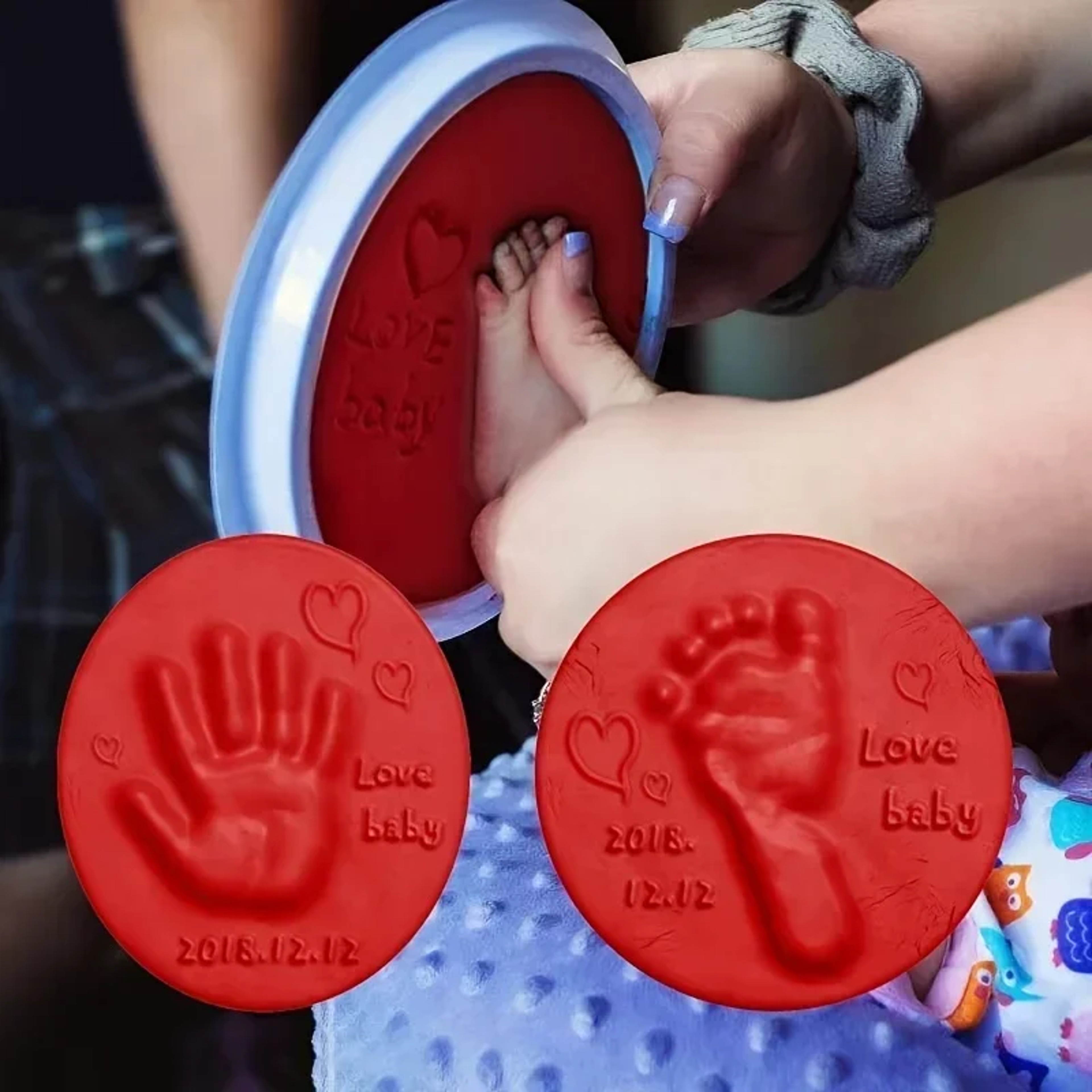 Baby DIY Hand And Footprint Soft Clay Fluffy Material Baby Handprint Imprint And Foot Print Mud Han 4