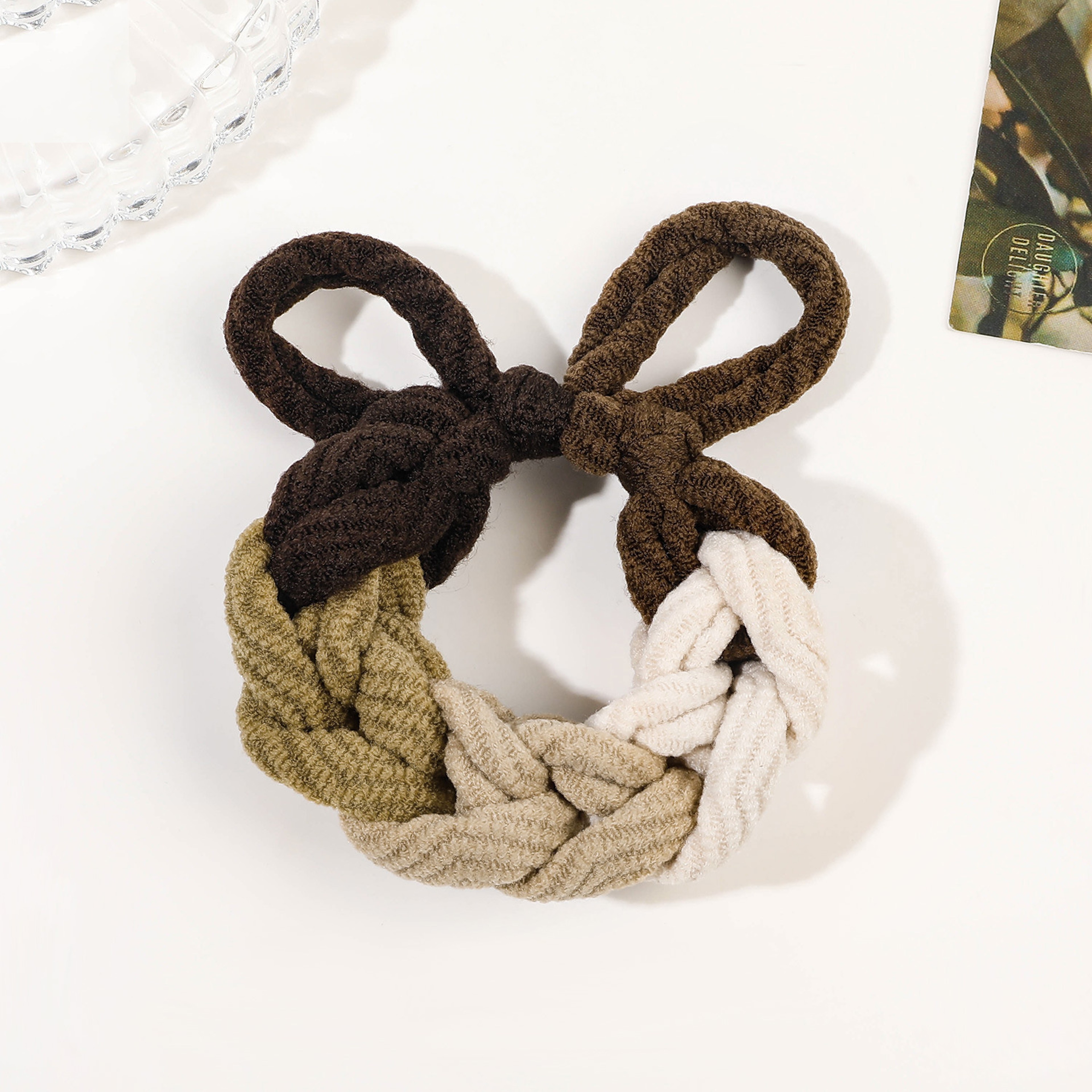Colorful Hand Woven Bow Hair Ties Band for Women, High Elastic Scrunchies, Stylish Ponytail Hair Accessories – view 7
