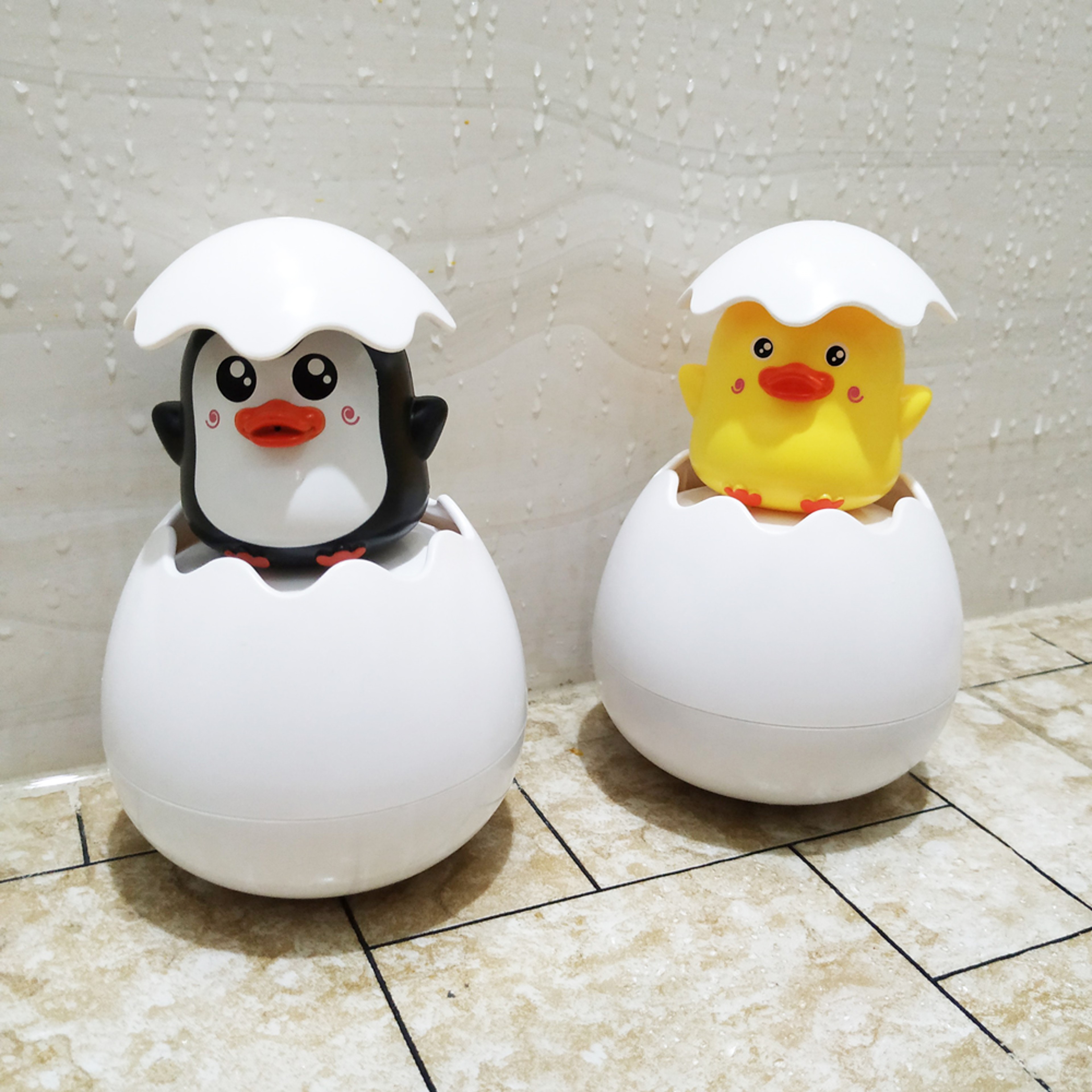 Kids Cute Duck Penguin Egg Bath Toy, Water Spray Sprinkler for Bathroom Shower Swimming, Baby Bathing Toy Gift For Kids – view 5
