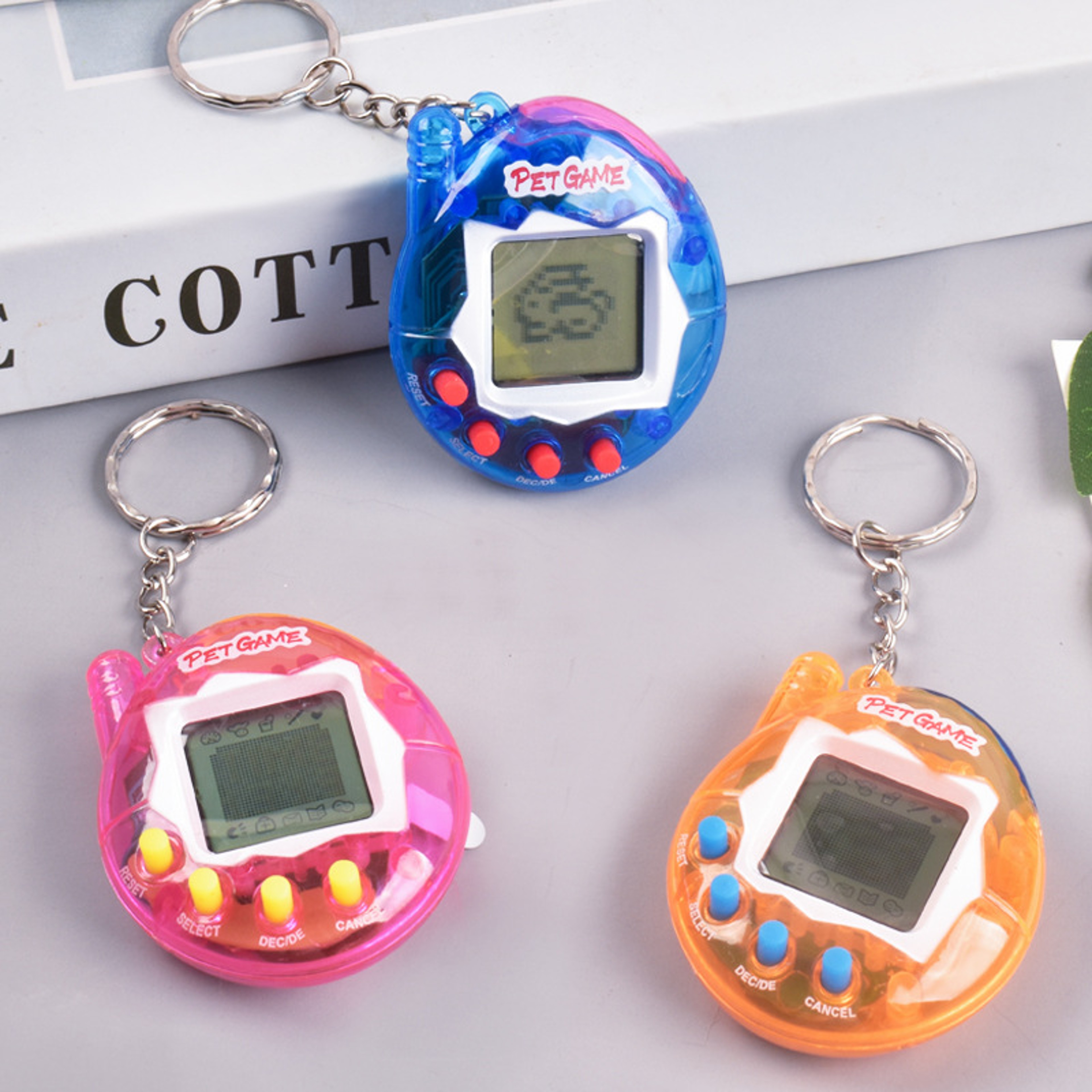 Nostalgic Transparent Electronic Pets Pixel Funny Virtual Cyber Digital Toy Keychain 0