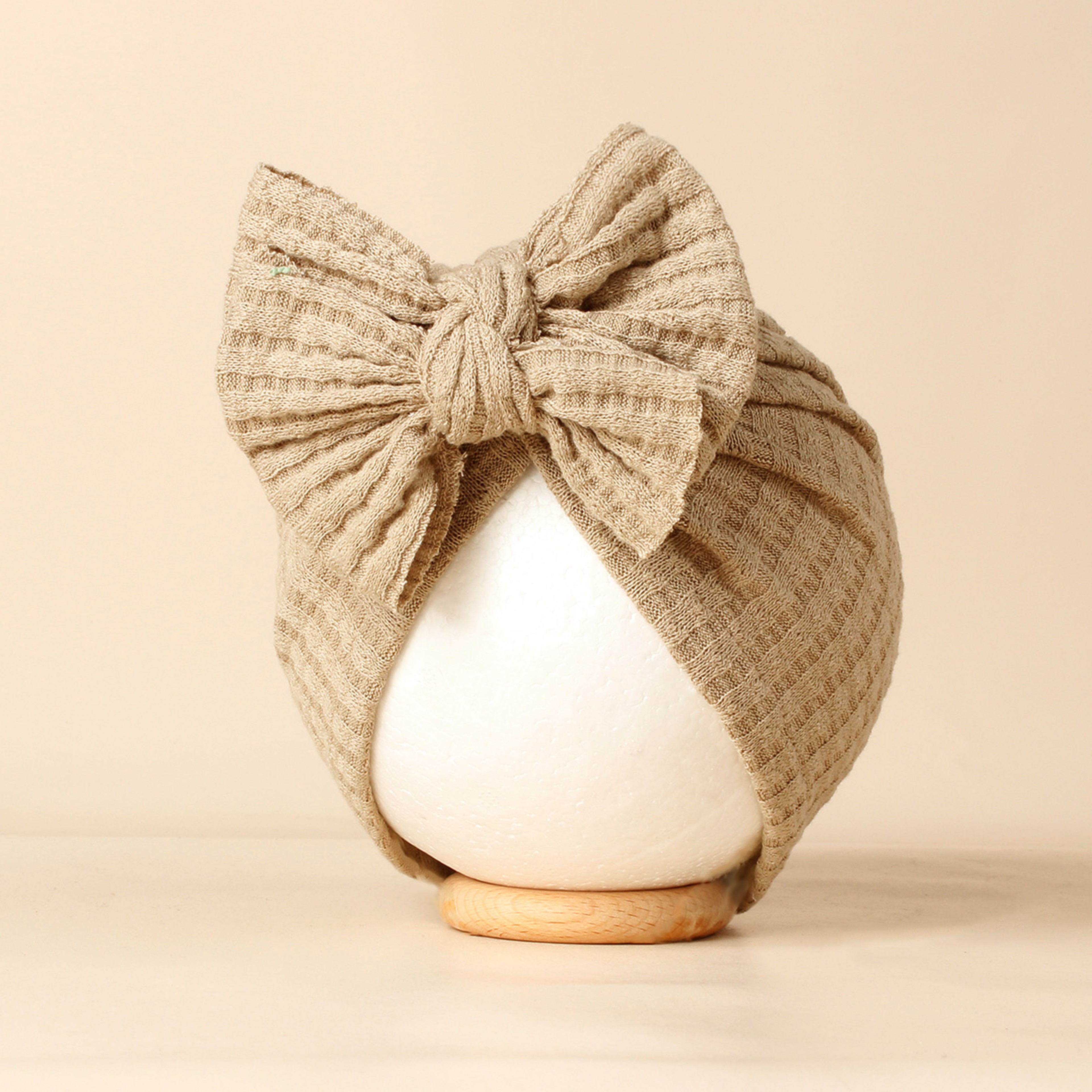 Cute Solid Color Baby Girls Turban Hat Lovely Bowknot Knitted Baby Hat Soft Newborn Infant Cap Bean 3