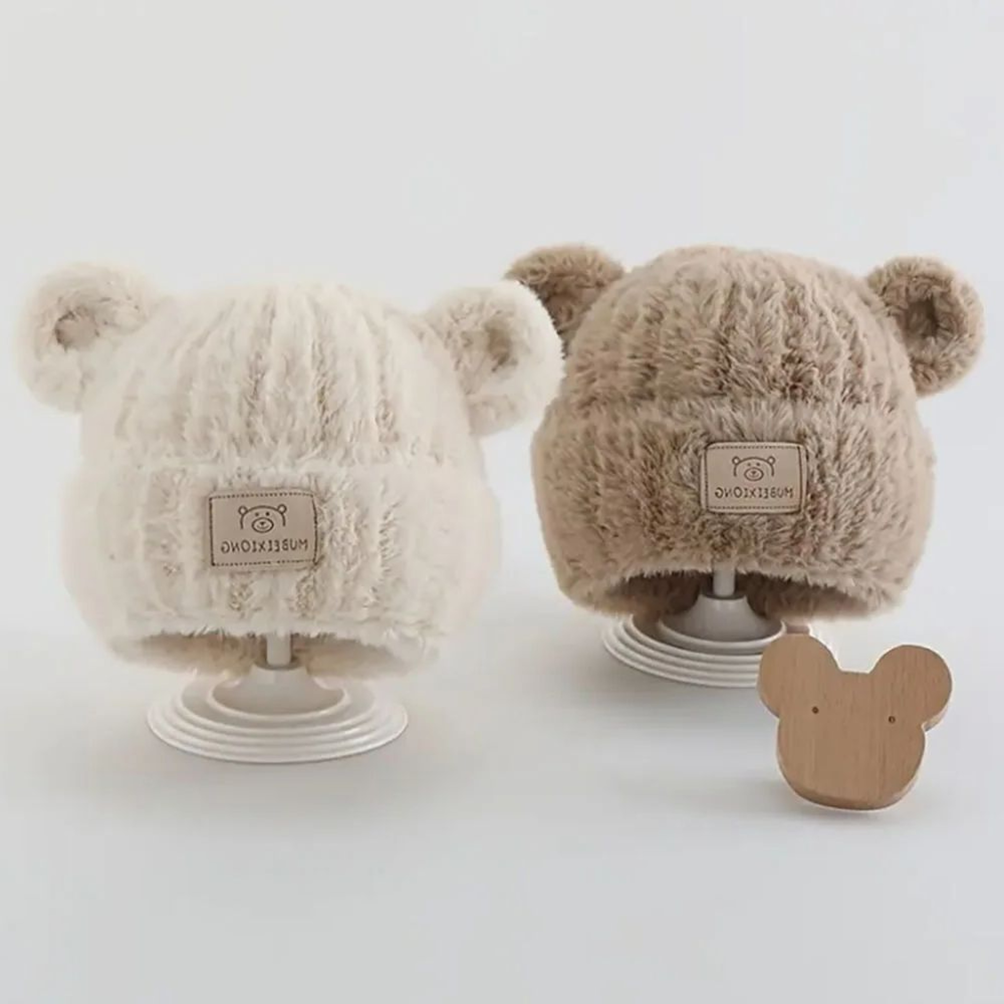 Cozy Winter Baby Hat with Bear Ears, Heart Cutouts, Soft Plush Lining for Kids – view 1
