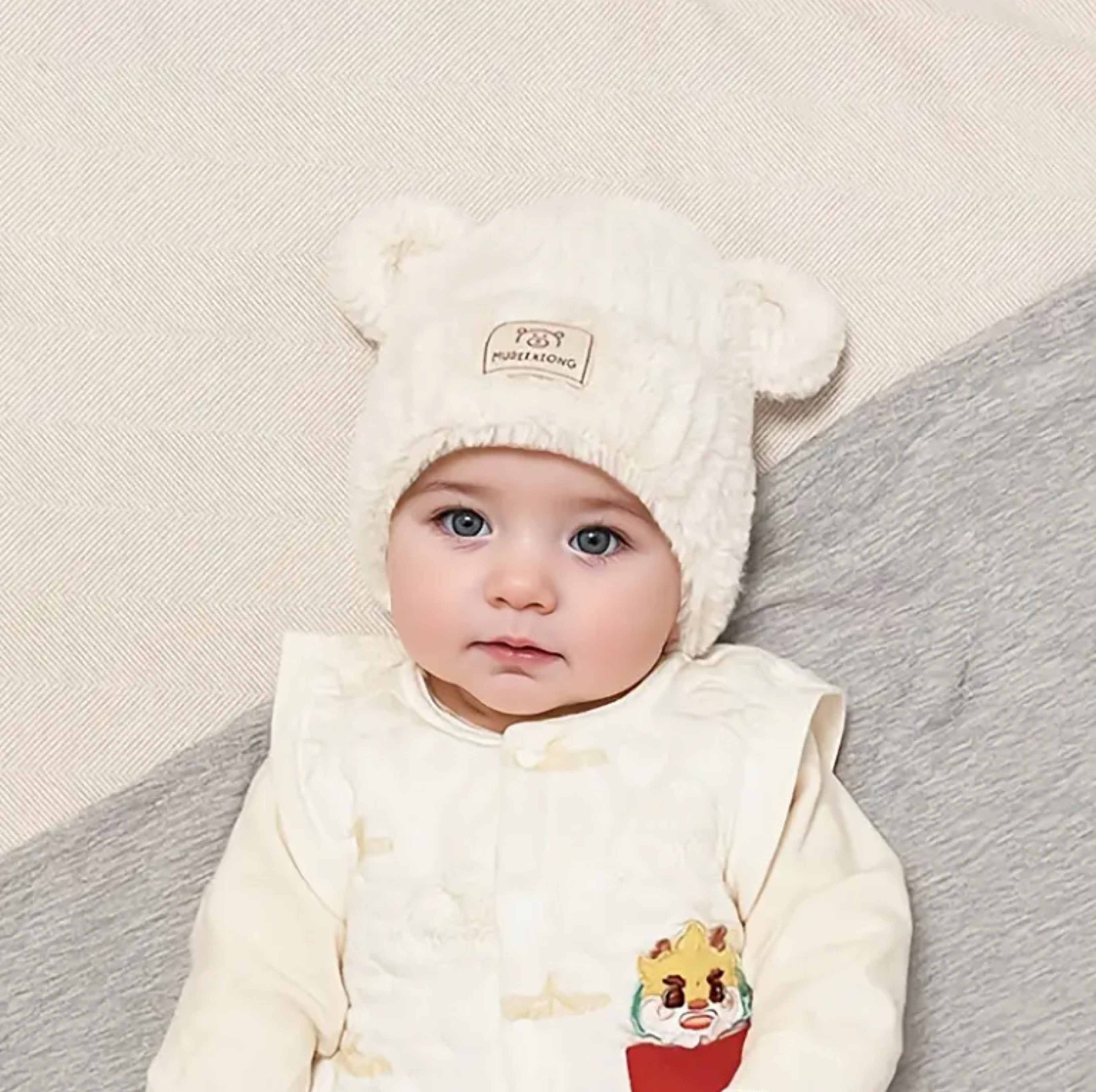 Cozy Winter Baby Hat with Bear Ears, Heart Cutouts, Soft Plush Lining for Kids – view 6