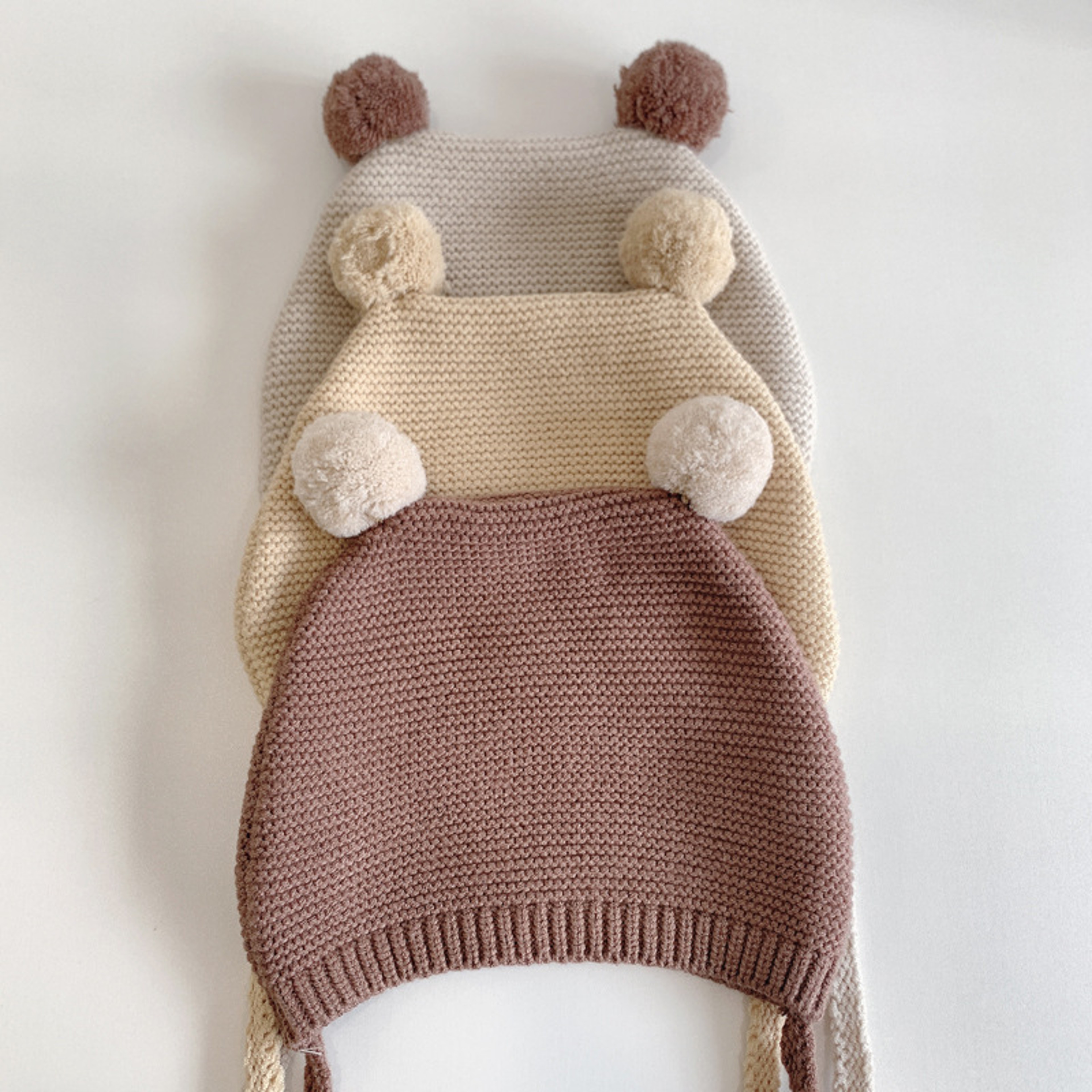 Winter Warm Toddler Knitted Hat, Korean Baby Ear Protection Hat, Woolen Crochet Bonnet, Double Ball Kids Beanie – view 6