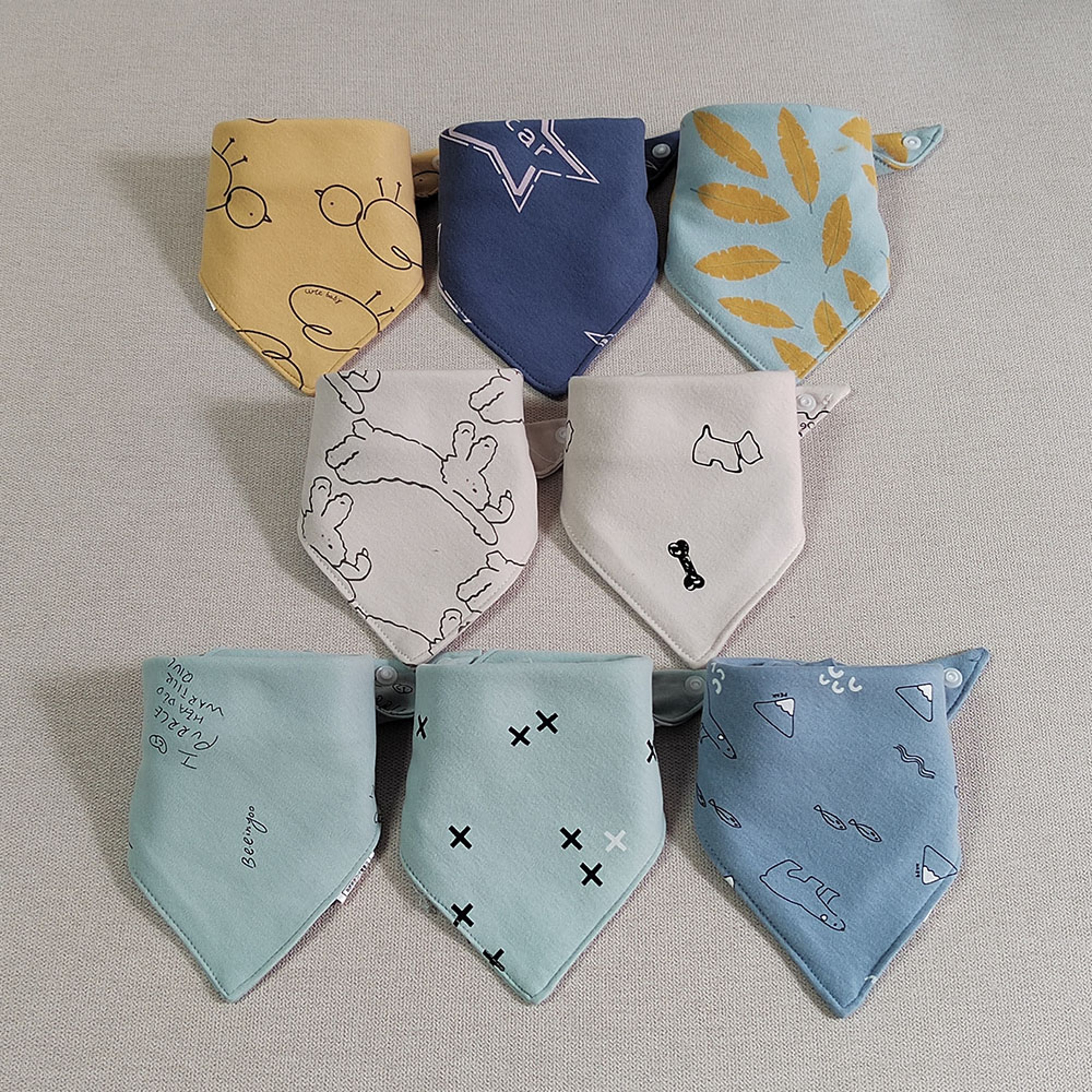 Infant Feeding Slabber, Baby Bibs Burp Cloths Cotton Triangle, Double Layer Teething Saliva Towel Newborn Stuff – view 7