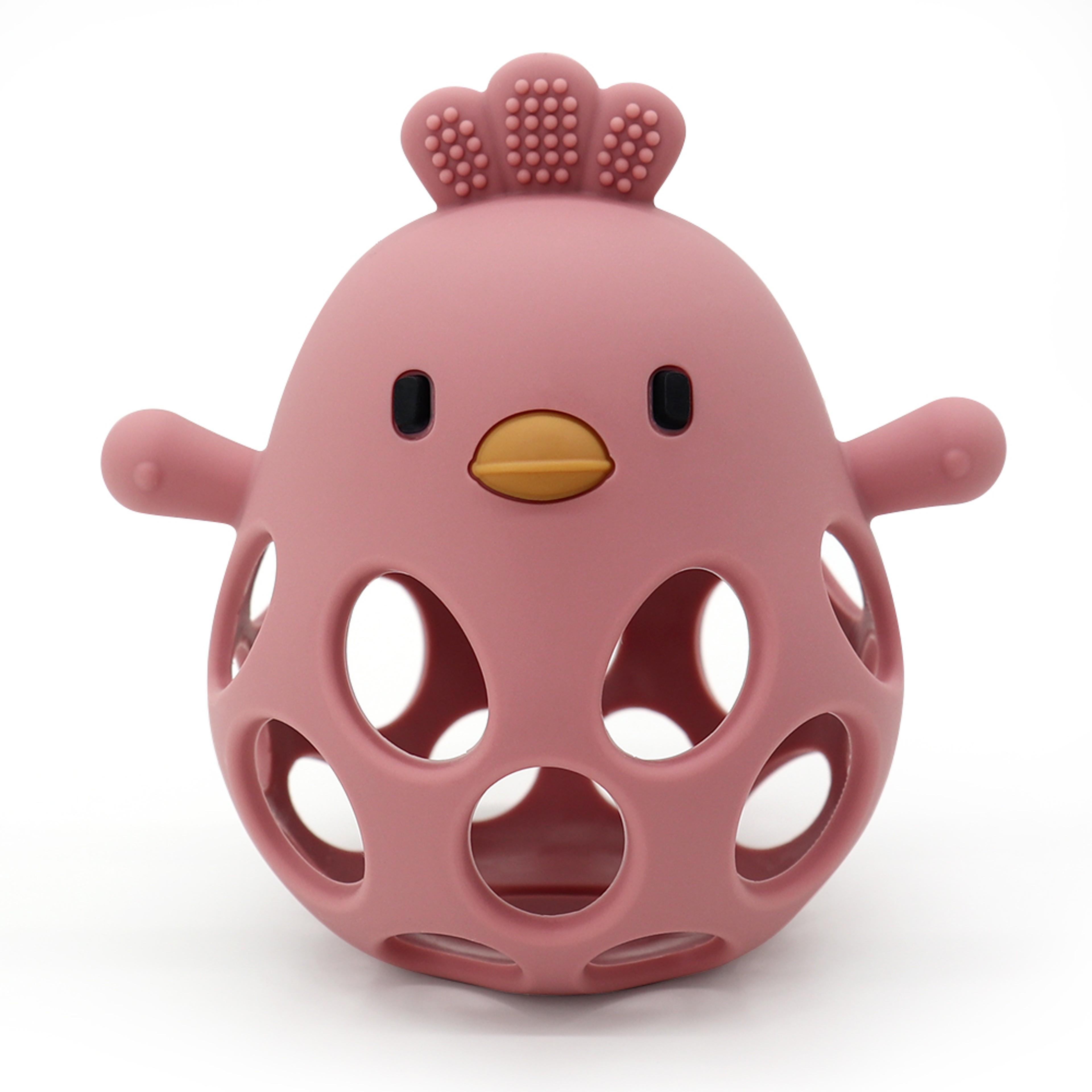Hollow Out Baby Silicone Teether Toys Cartoon Chick Shape Baby Care Chewing Training 11